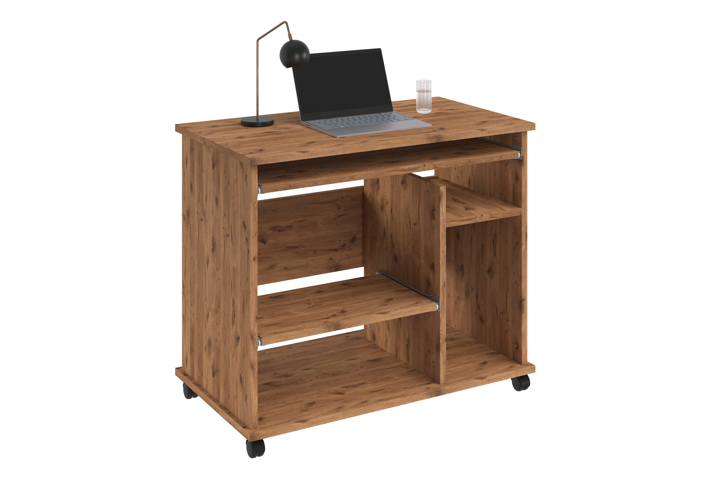 VOGL Möbelfabrik Computertisch Compi, PC-Tisch mit Tastaturauszug, platzsparend, Breite 72 oder 90 cm