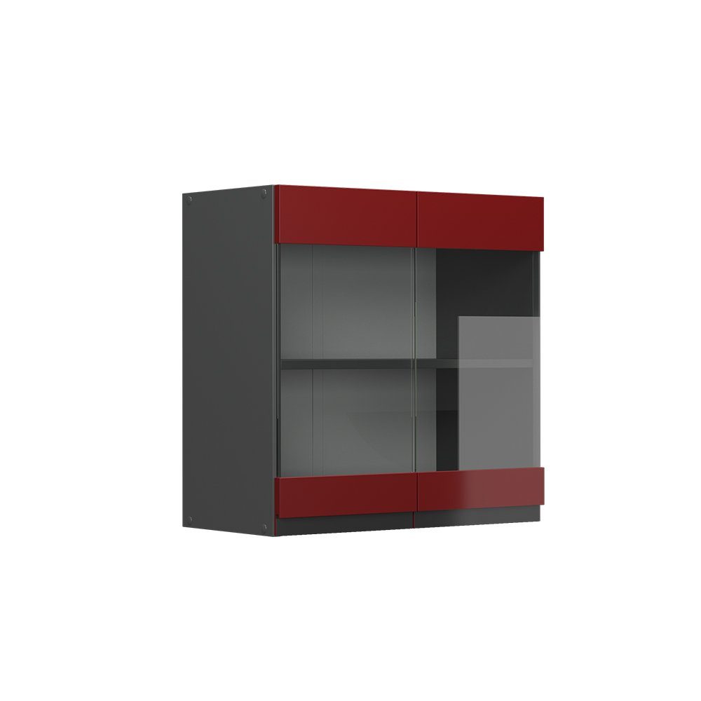 Vicco Glashängeschrank R-Line, Rot/Anthrazit, 60 cm günstig online kaufen