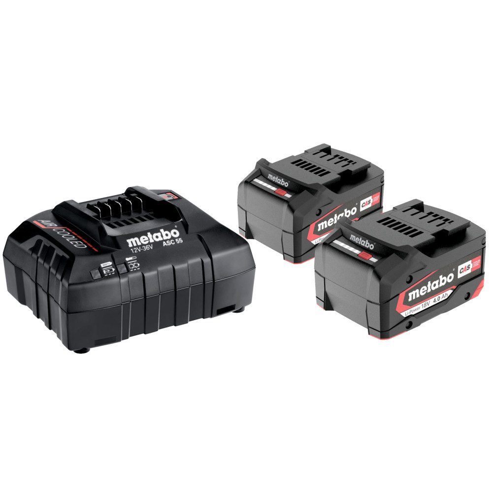 metabo Basis-Sets LiPOWER Basis-Set 2 x 4.0 Ah 18 Volt Akku (18 V V)