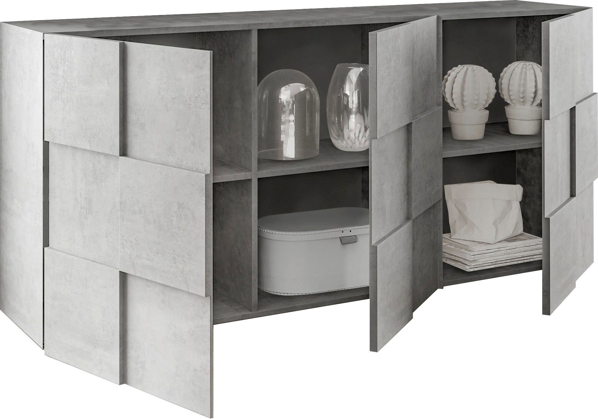 INOSIGN Sideboard "Dama Breite 181, Kommode 3 Türen, Anrichte", Front in 3D günstig online kaufen