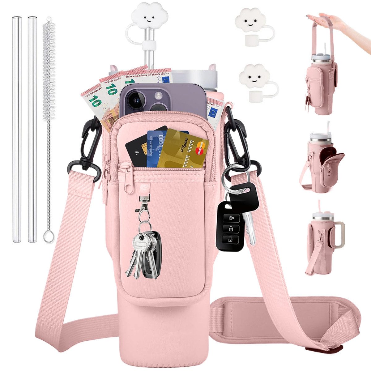 MOPUEA Flaschenhalter Fahrradtasche, Fahrradgepäckträgertasche Fahrrad Kofferraumtasche, (1-St., Großes Fassungsvermögen und praktische Aufbewahrung), Wasserabweisendes und langlebiges Material