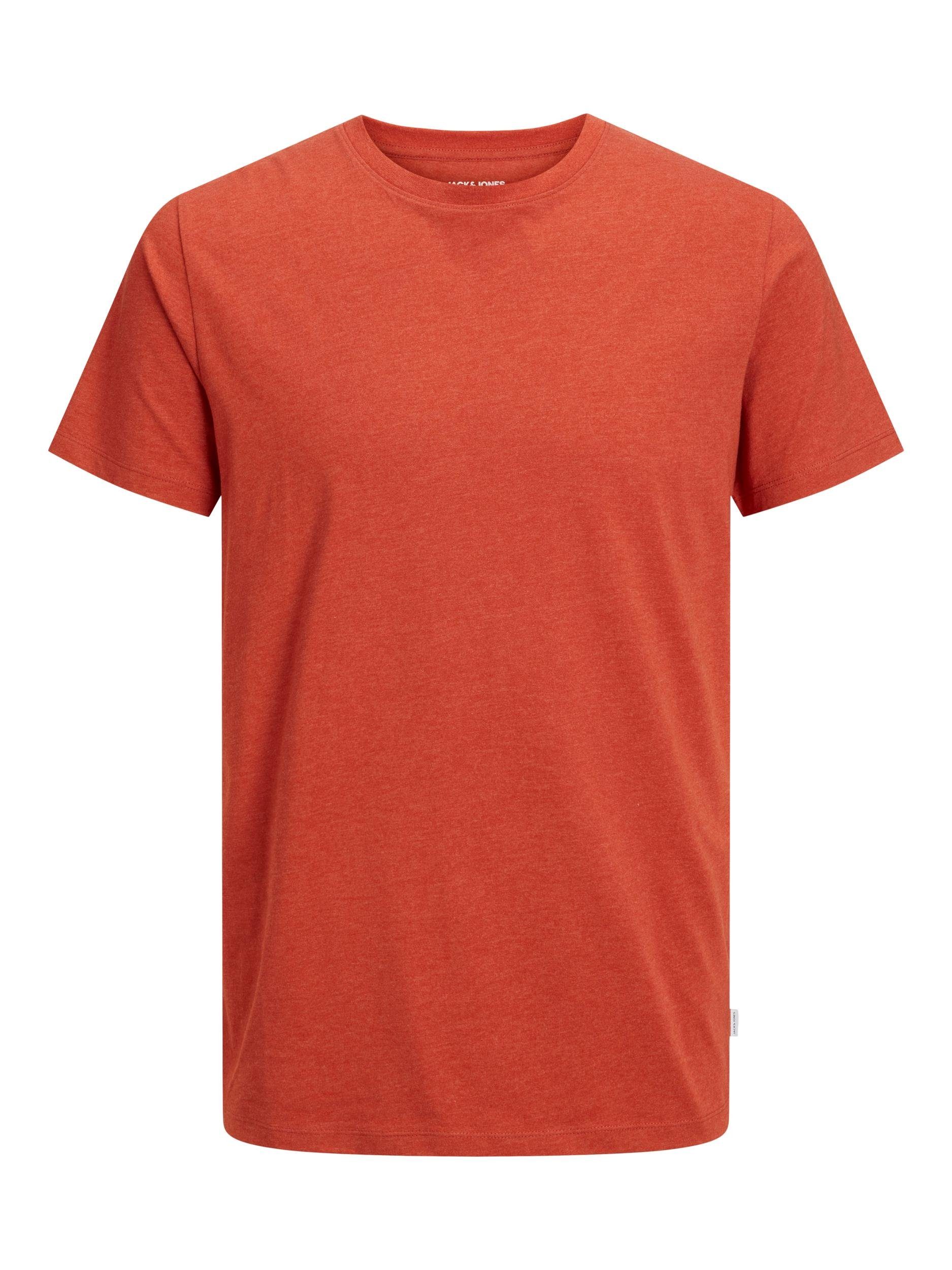 Jack & Jones Rundhalsshirt JJEORGANIC MELANGE TEE SS O-NECK NOOS Cinnabar