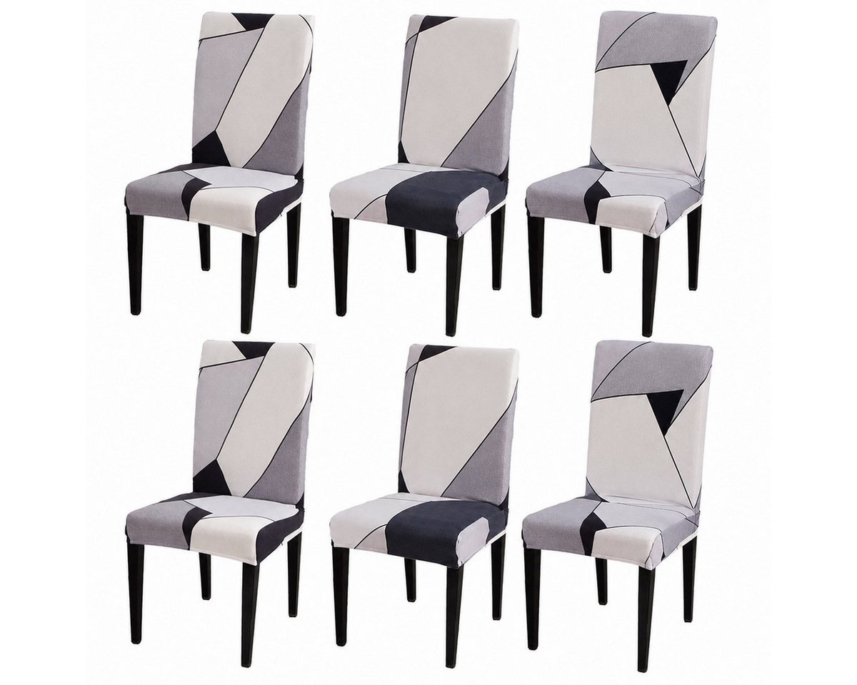 Vivi Idee Stuhlbezug Stuhlhussen 4/6er Set Spannbezug für Esszimmerstühle Schwingstuhl, Elastische Waschbar Hochzeit Büro Partys Deko