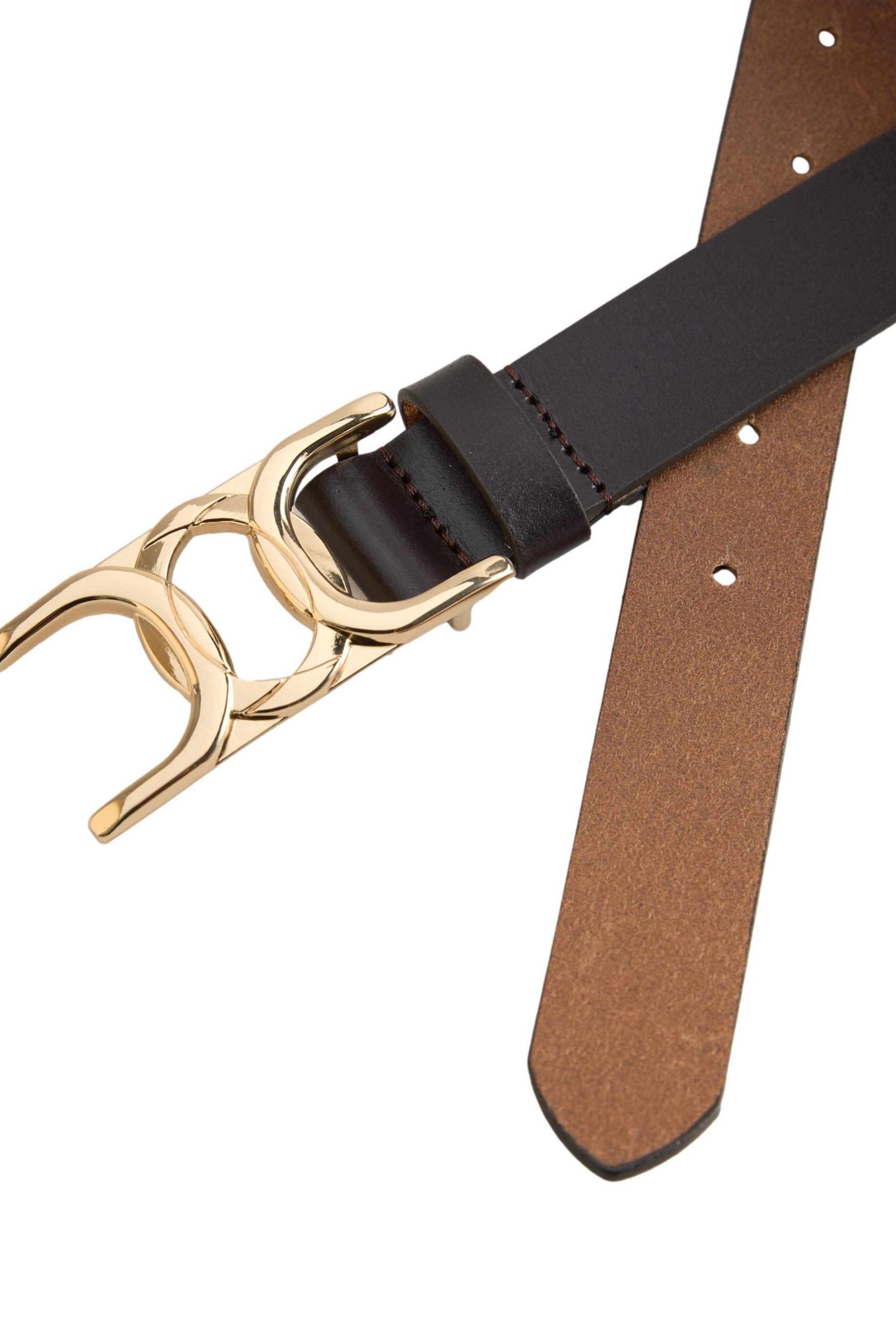 Next Ledergürtel Regular Fit Ledergürtel mit dekorativer Schnalle (1-St)