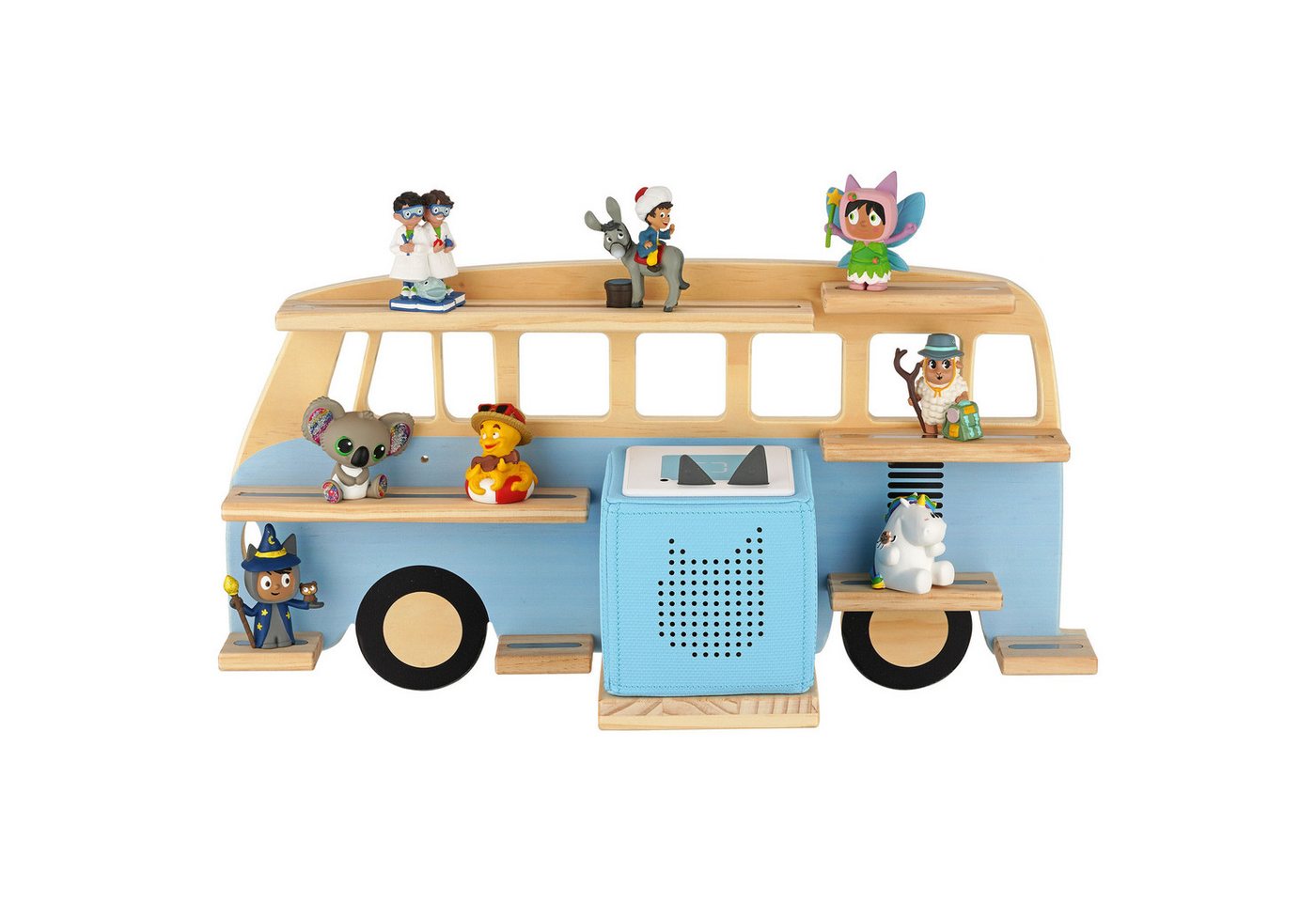 Little Goldie Kinderregal Tonie Regal für 30 Tonies – Bus Motiv – Toniebox 1 & 2