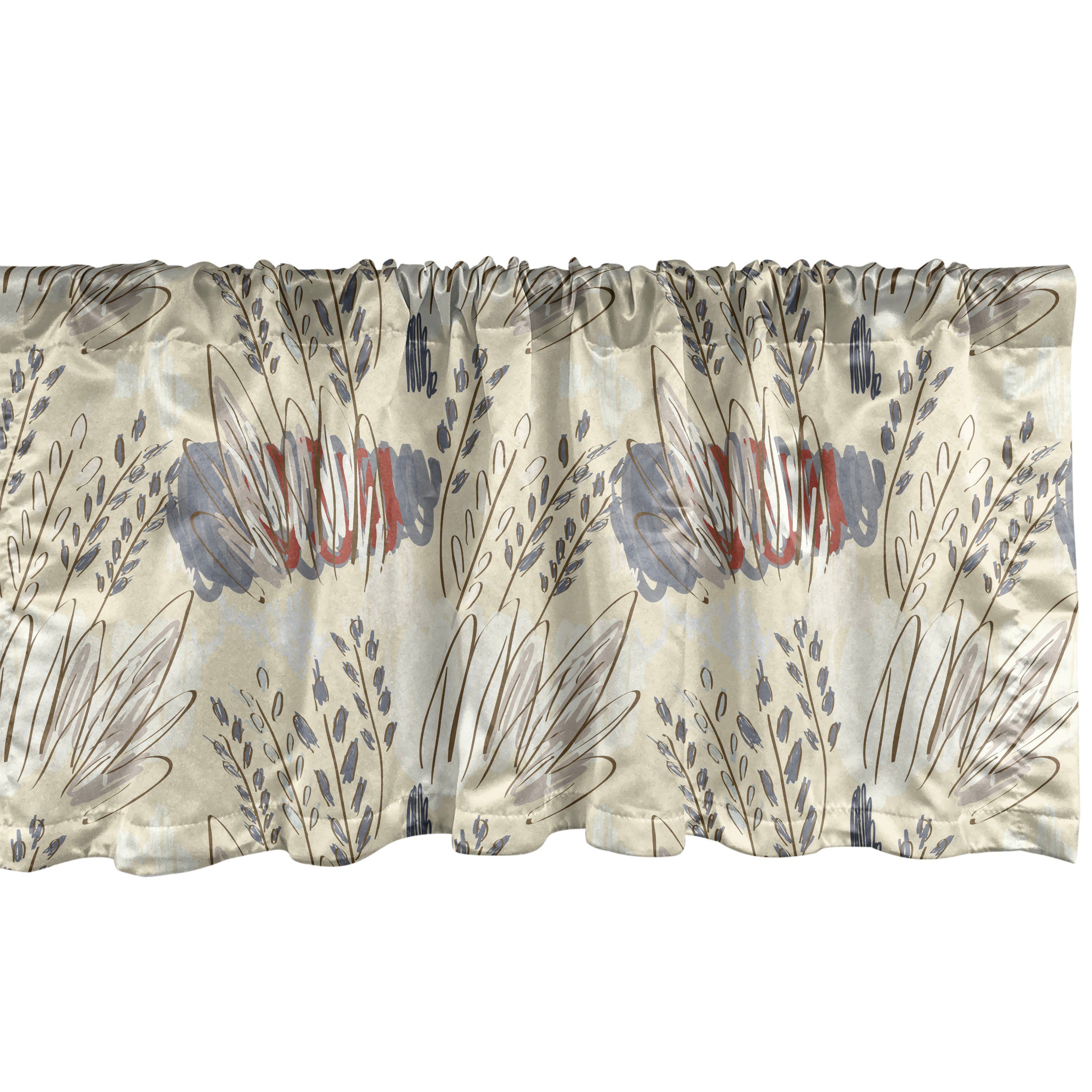 Abstrakt Scheibengardine Style-Blätter Vorhang mit Stangentasche, Dekor Microfaser, Motive Schlafzimmer für Volant Abakuhaus, Winter Küche