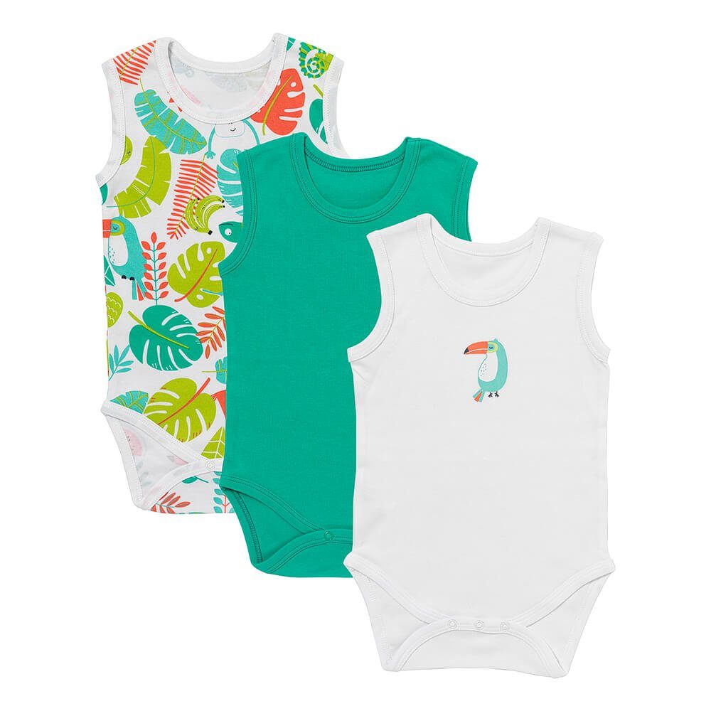 Schlummersack Kurzarmbody Bio Baby-Bodys Ärmellos 3er-Pack OEKO-TEX zertifiziert