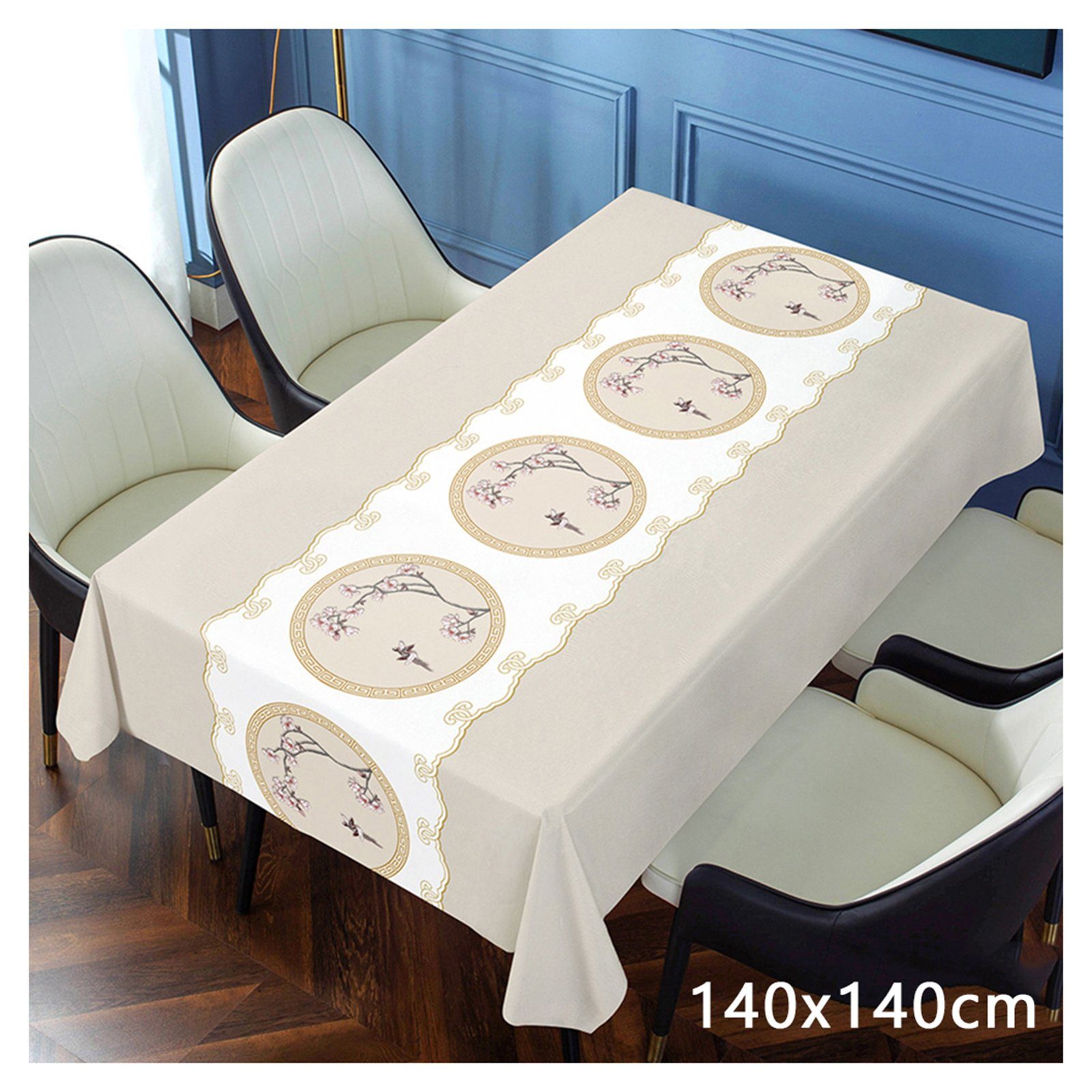 Blusmart Tischschonbezug Wasserdichte, ölbeständige, Bestickte Tischdecke, Vielseitig beige