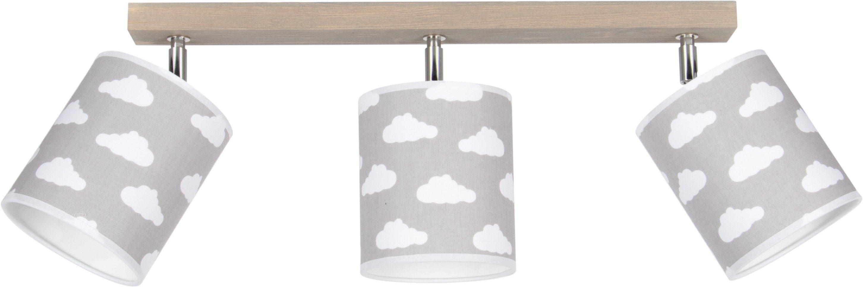 Lüttenhütt Deckenleuchte Fieta, Leuchtmittel wechselbar, ohne Leuchtmittel,  Kinderzimmerlampe, aus Massivholz, Textilschirm, Kinder, Wolken