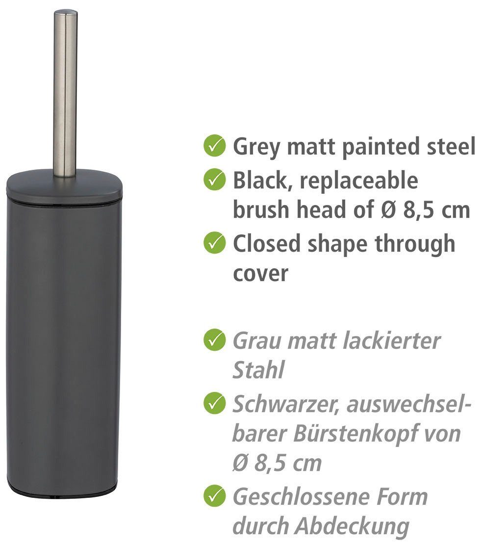 WENKO WC-Garnitur Alassio, grau, mit geschlossener Form günstig online kaufen