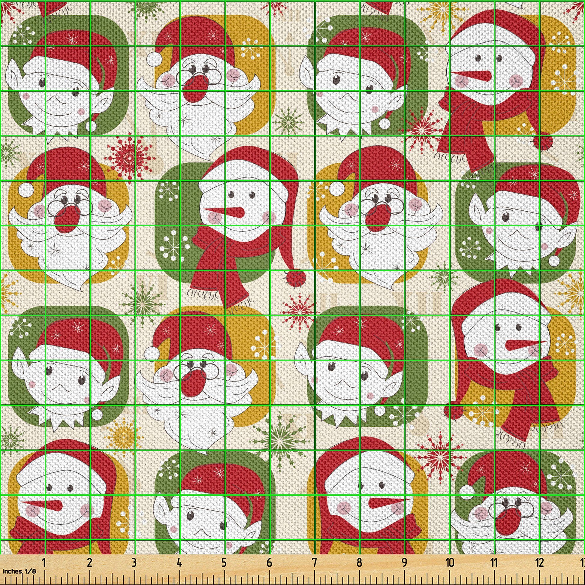 Thumbnail - Abakuhaus Stoff Zum Nähen Toller Stoff für Heimtextilien aller art, Weihnachten Sankt-Schneemann Elfen