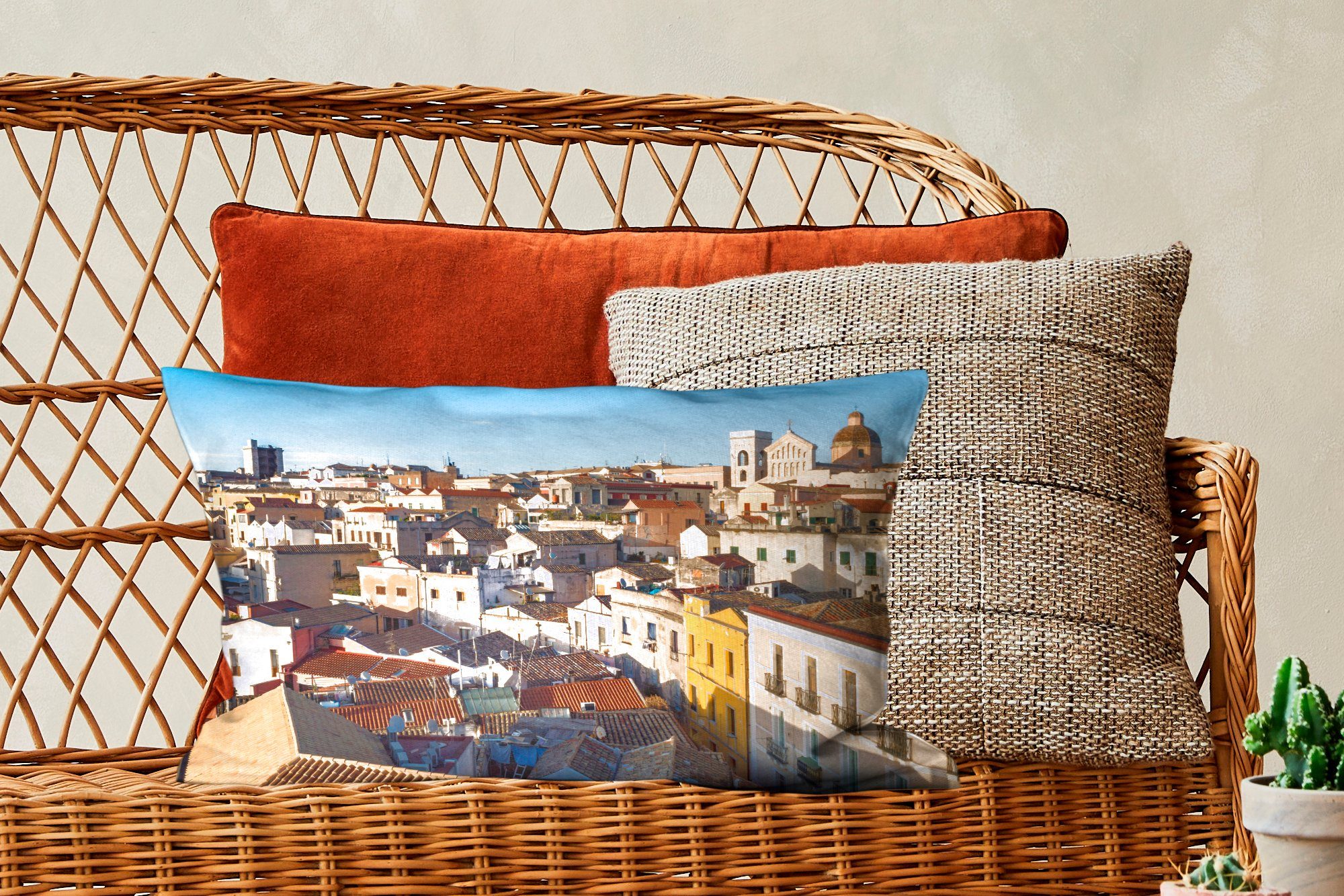 Füllung, mit Dekokissen Schlafzimmer Zierkissen, Elefantenturm, Der Cagliari Dekokissen Dekoration, Wohzimmer Blick auf vom MuchoWow