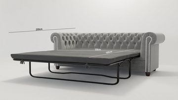 S-Style Möbel Polstergarnitur Chesterfield Lena mit Schlaffunktion 3+2+1 Samt Bezug, (3-Sitzer-Sofa mit Schlaffunktion, 2-Sitzer-Sofa, Sessel), mit Wellenfederung