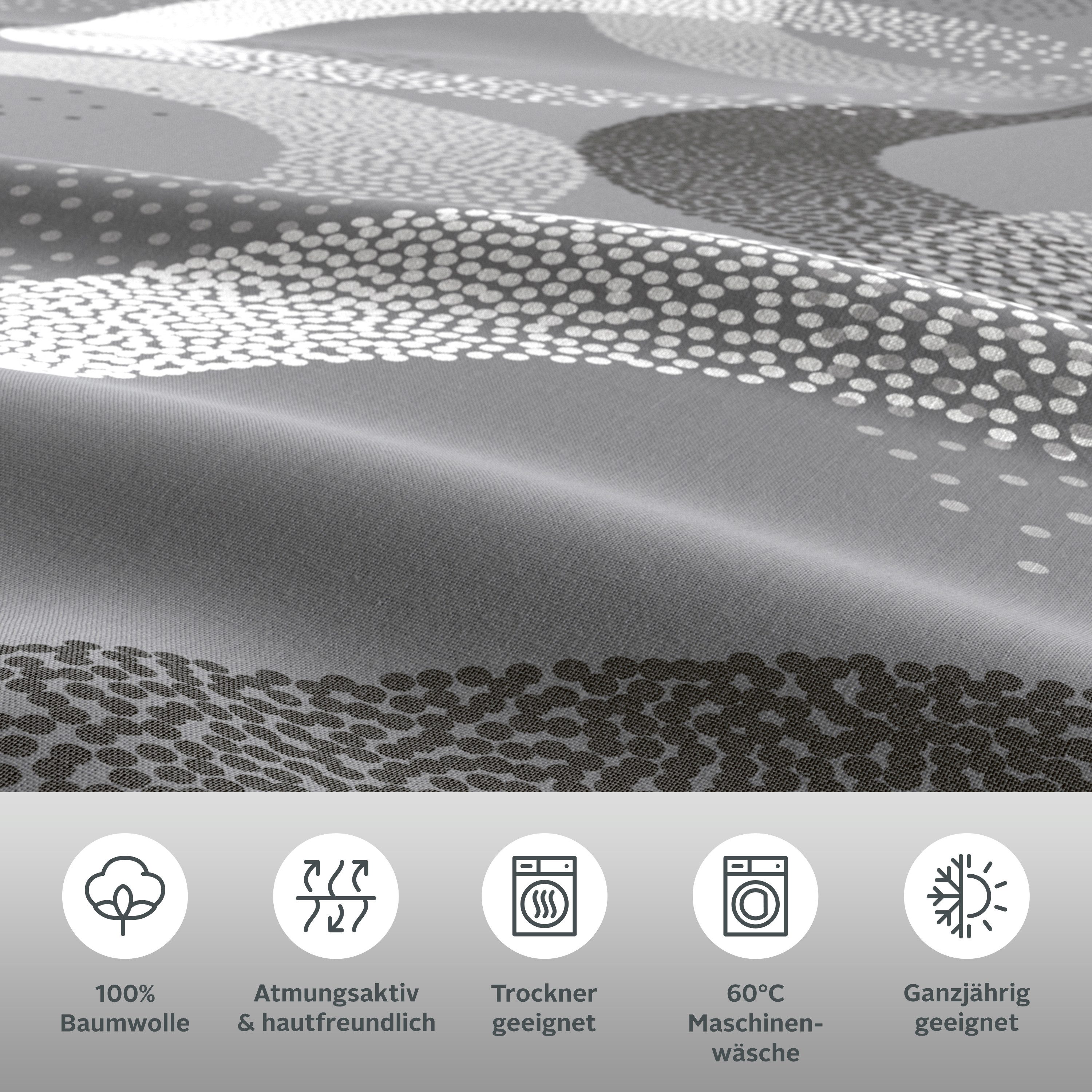 OTTO home Bettwäsche Balisa, Linon, 2 teilig, ab Größe 135x200 cm, aus 100% Baumwolle, Bettwäsche mit Kreisen