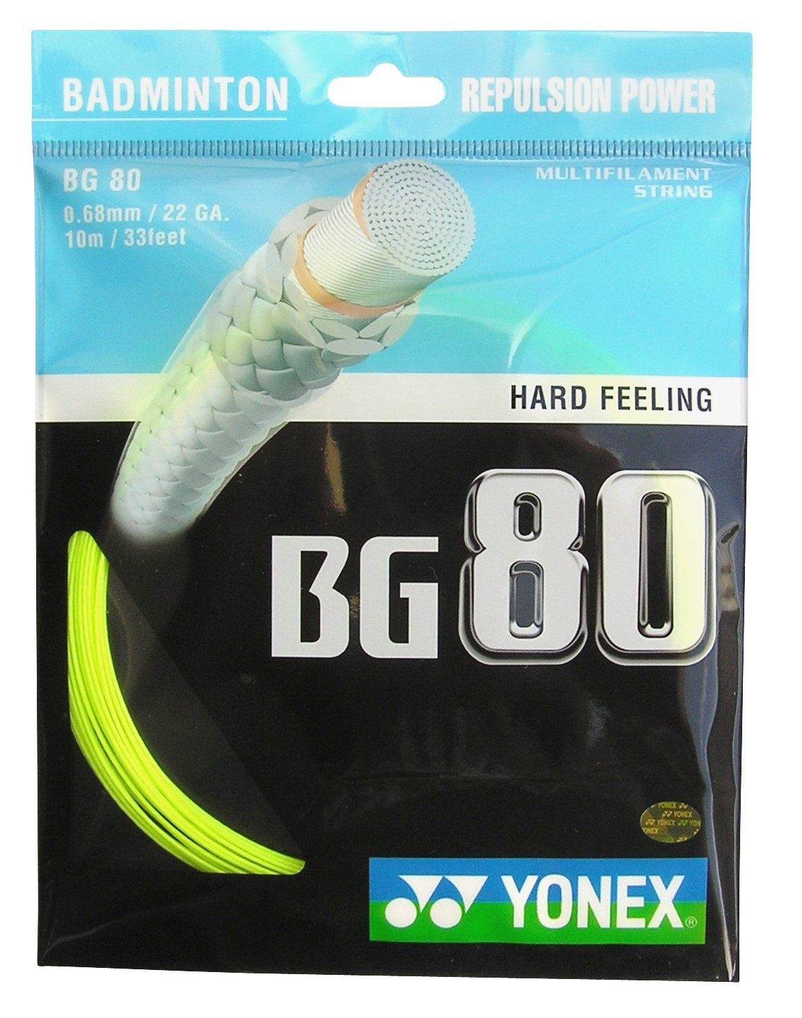 Badmintonsaite BG80 (Kontrolle+Touch) gelb 10m Set