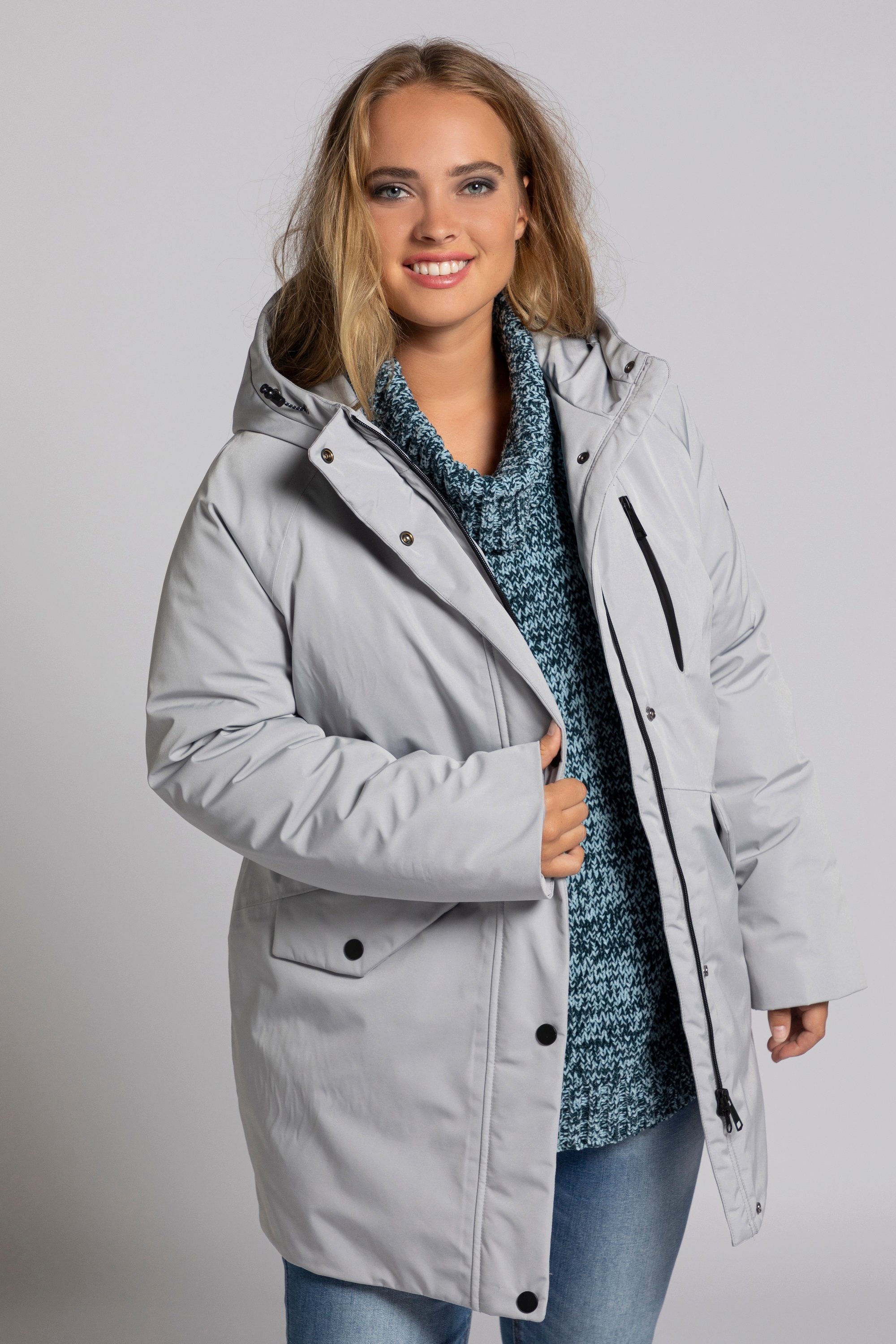 Ulla Popken Outdoorjacke Kapuze HYPRAR Windfang wasserdicht Jacke