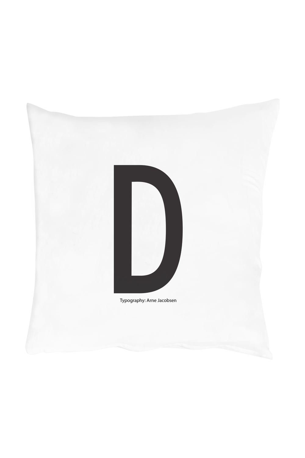 D, Schwarz/Weiß Kissen 10203403-D, Letters, 80cm, Buchstabe Baumwolle, Letters Design D 80 Kissenbezüge aus 80x80 x Design