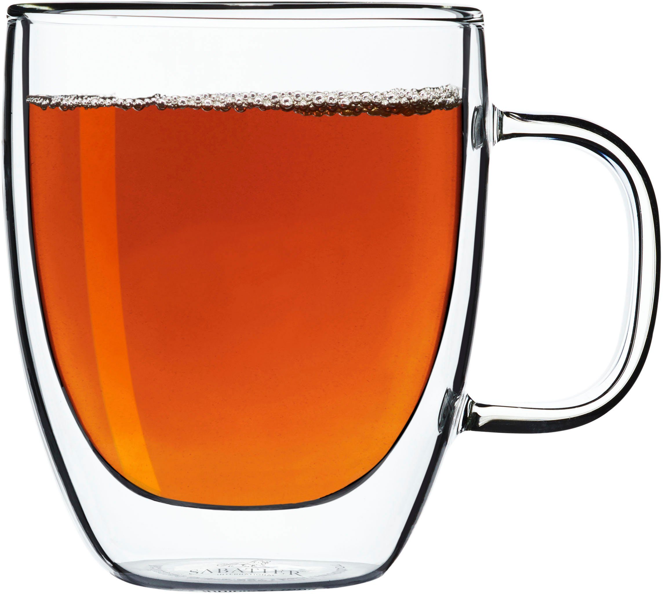 SABATIER International Thermoglas Brasserie, 2-tlg., Borosilikatglas, Mundgeblasen, 300 ml, hitze- & kältebeständiges Borosilikatglas