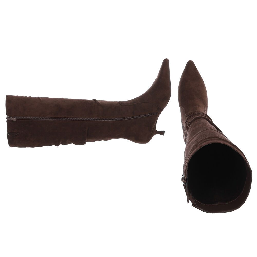 Ital-Design Elegante Stiefel mit Raffung für Damen im Alltag Stiefel (90515 günstig online kaufen