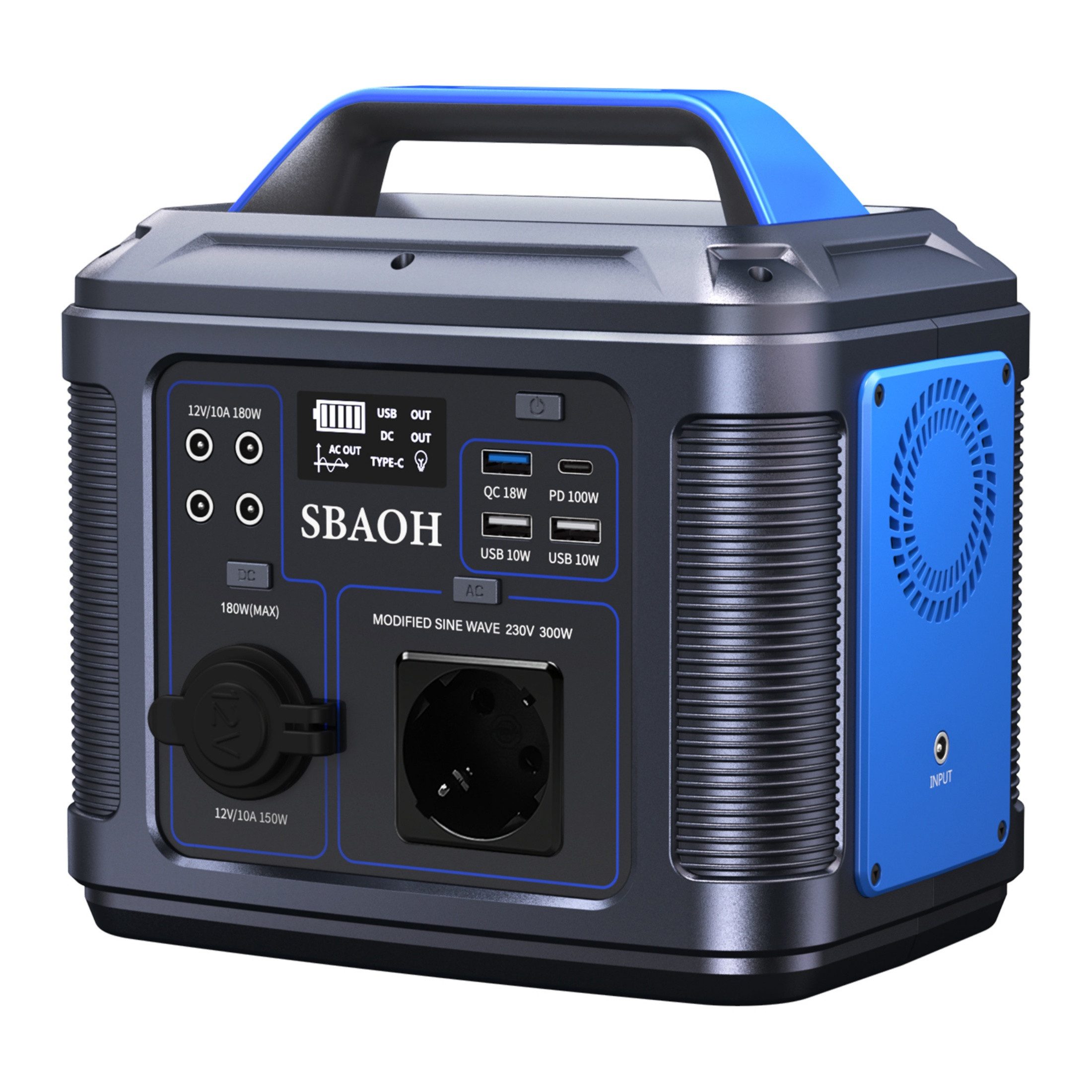 autolock Генераторы Tragbares Kraftwerk 300W, Solarstrom generator 296Wh 80000mAh, Solar Power Bank Tragbares Ladegerät