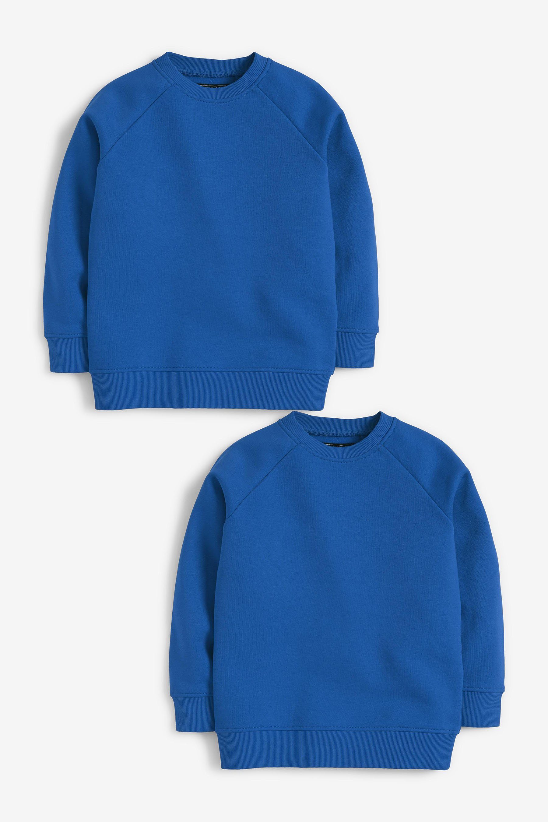 Next Sweatshirt Schulpullover mit V-Ausschnitt 2er-Pack (2-tlg) Blue