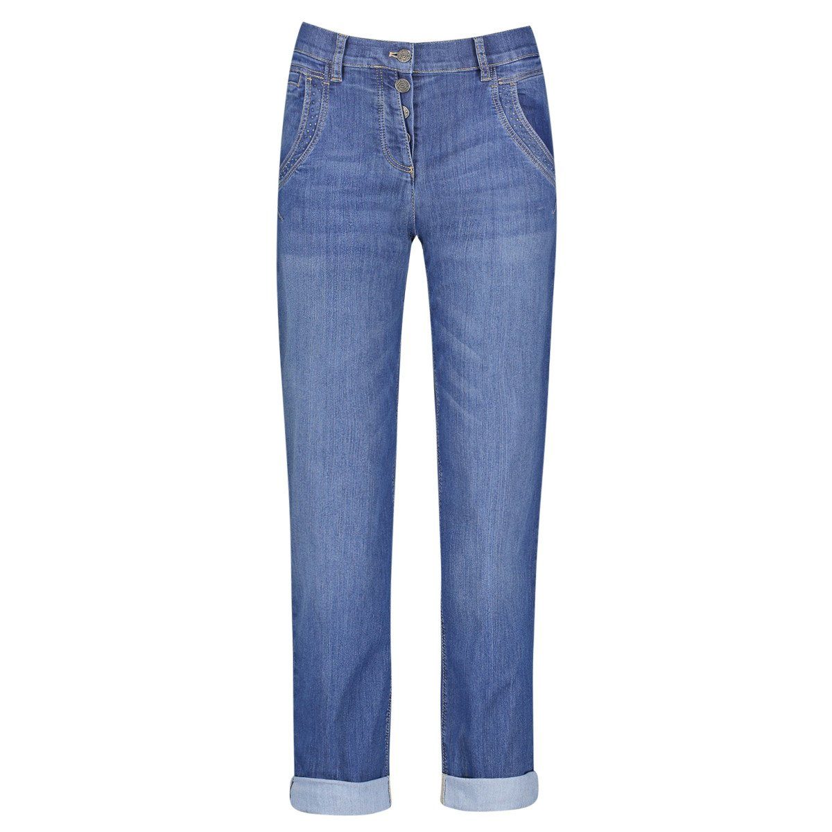 GERRY WEBER Regular-fit-Jeans Best4Me Relaxed (622075-66810) blue denim use