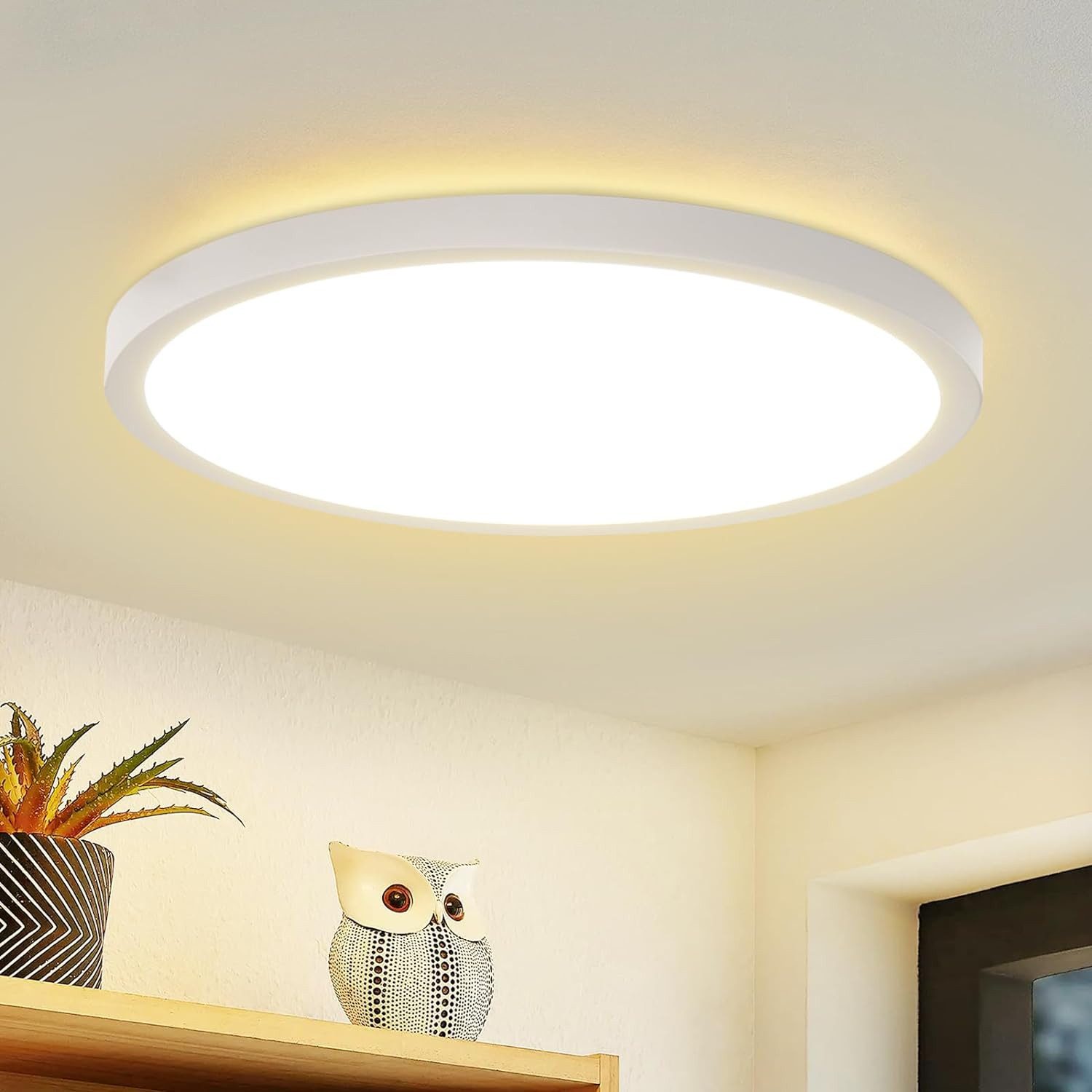Nettlife LED Panel Deckenleuchte Schwarz Rund günstig online kaufen