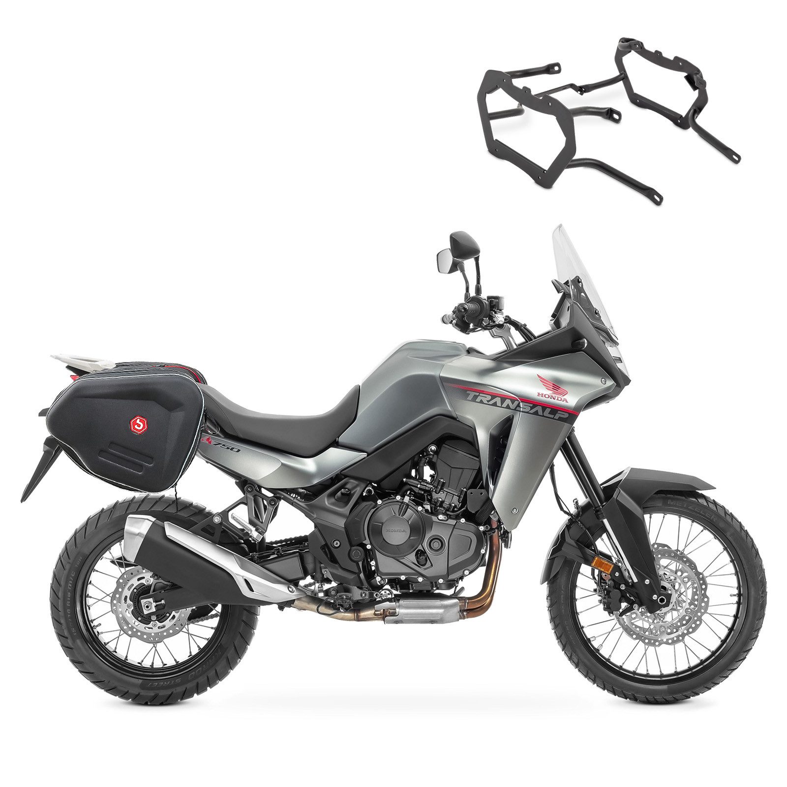 Bagtecs Kofferset Satteltaschen + Kofferträger passend für Honda Transalp XL 750 23-25 K