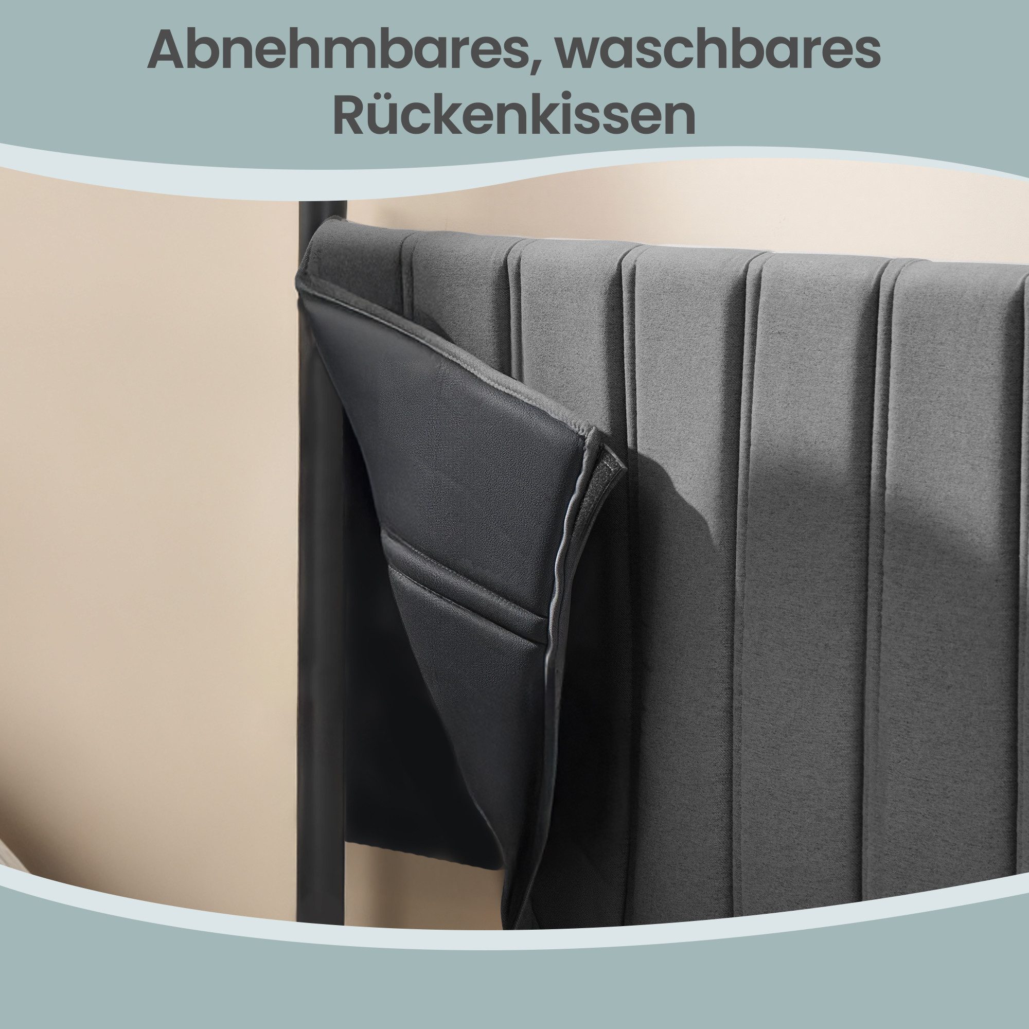 VASAGLE Polsterbett, Bettrahmen, klappbar Lattenrost, Stauraum, in 3 Größen verfügbar