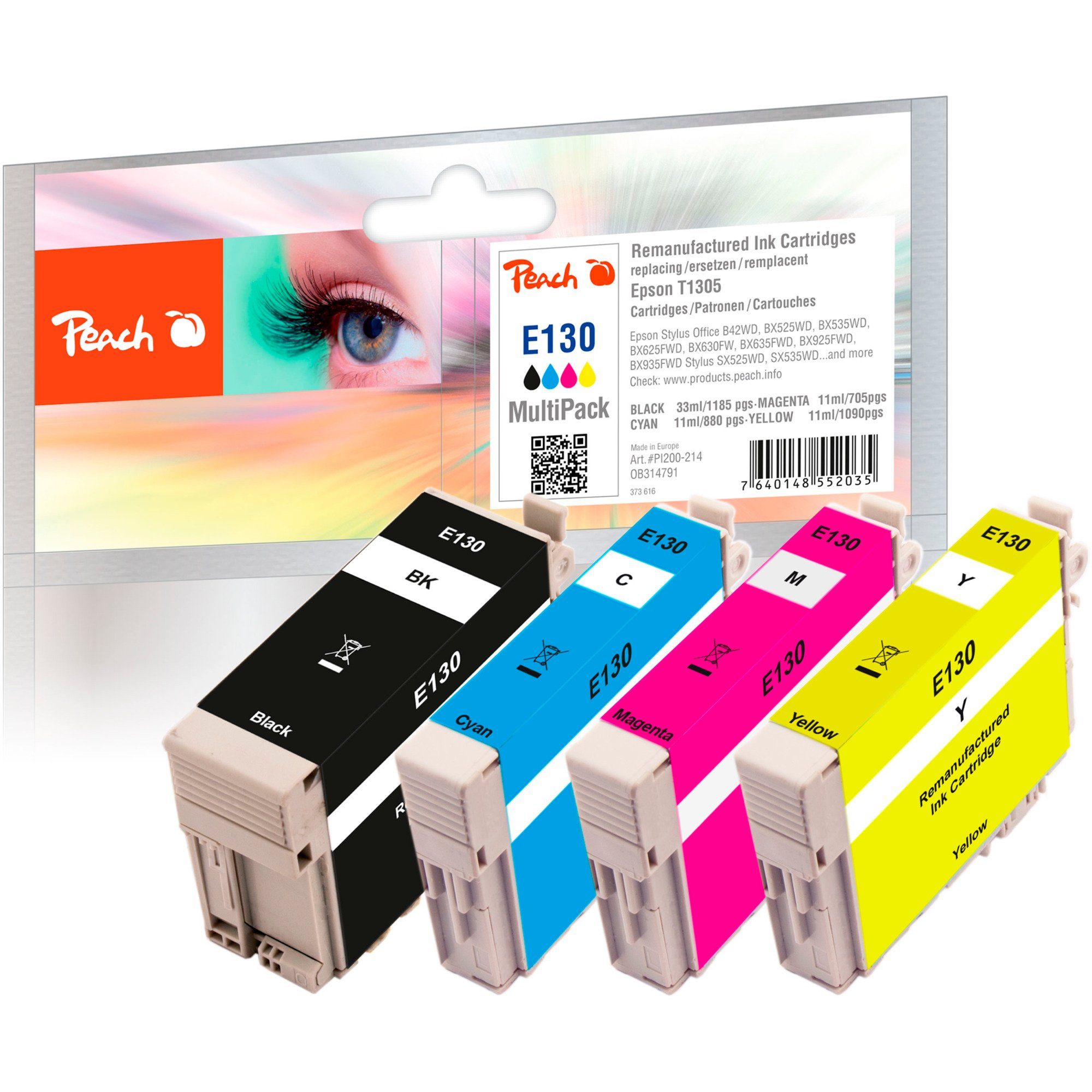 Peach Peach Tinte Multipack PI200-214, (kompatibel zu Tintenpatrone