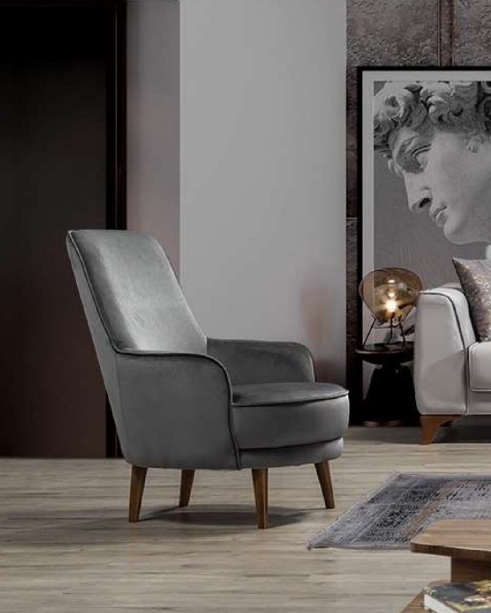 Luxus Einsitzer JVmoebel Relax Sessel, Sessel Polster Sitz Stil Design Modern Grau