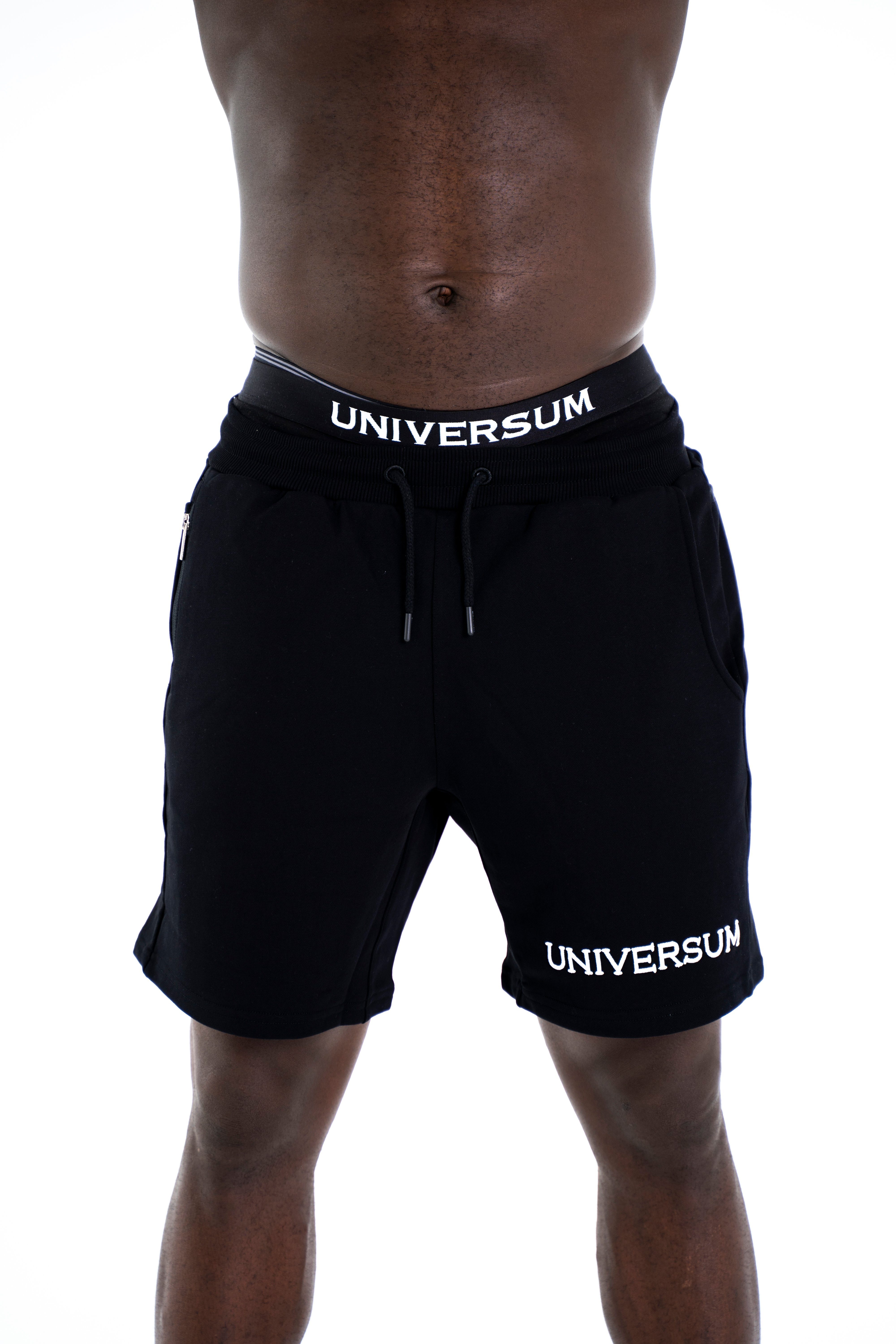Universum Sportwear Sweatshorts Modern Cotton Shorts Kurze Shorts für Sport, Fitness und Freizeit Schwarz