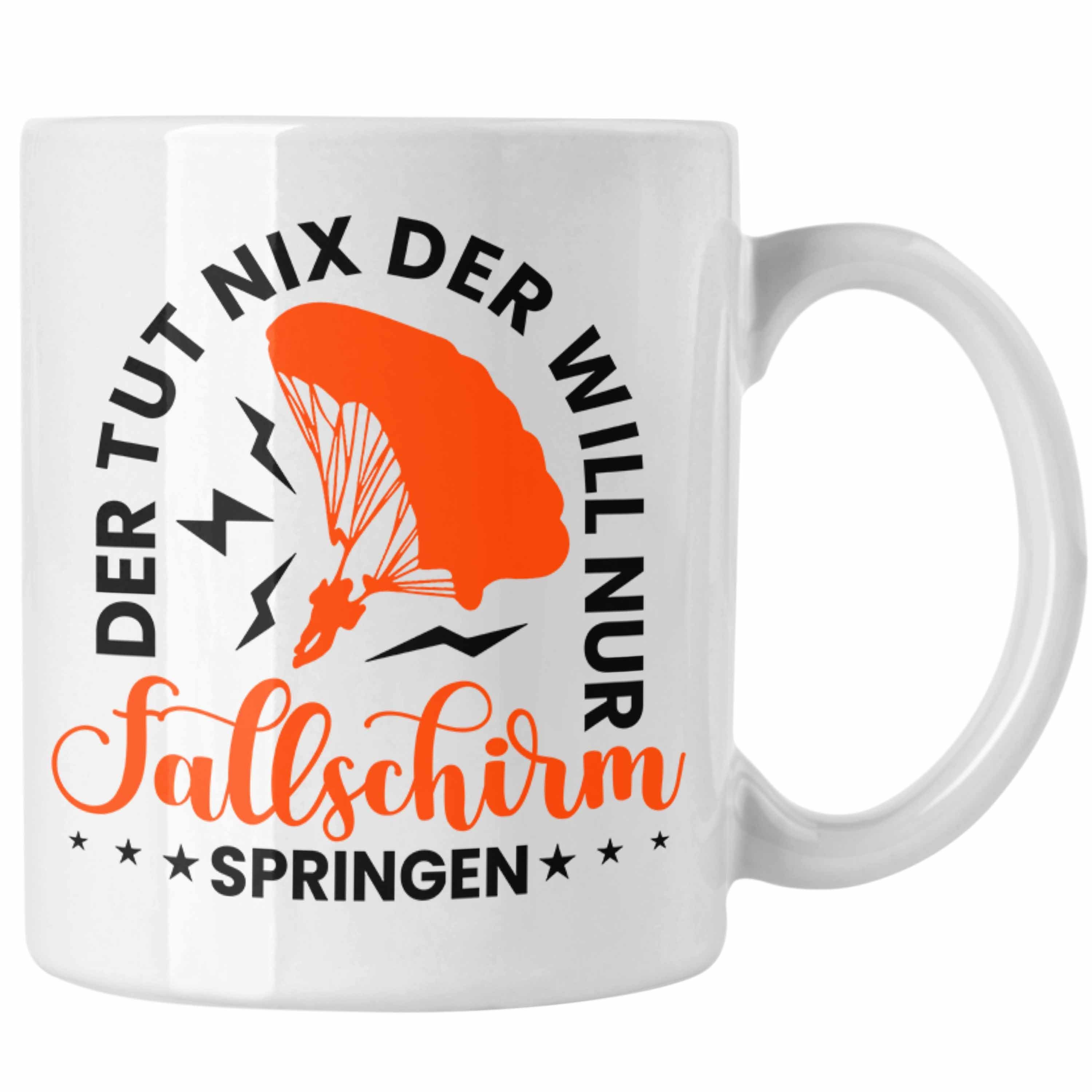 Fallschirmspringer Trendation Sprin Weiss Tasse Geschenk Spruch Geschenkidee Fallschirm Tasse