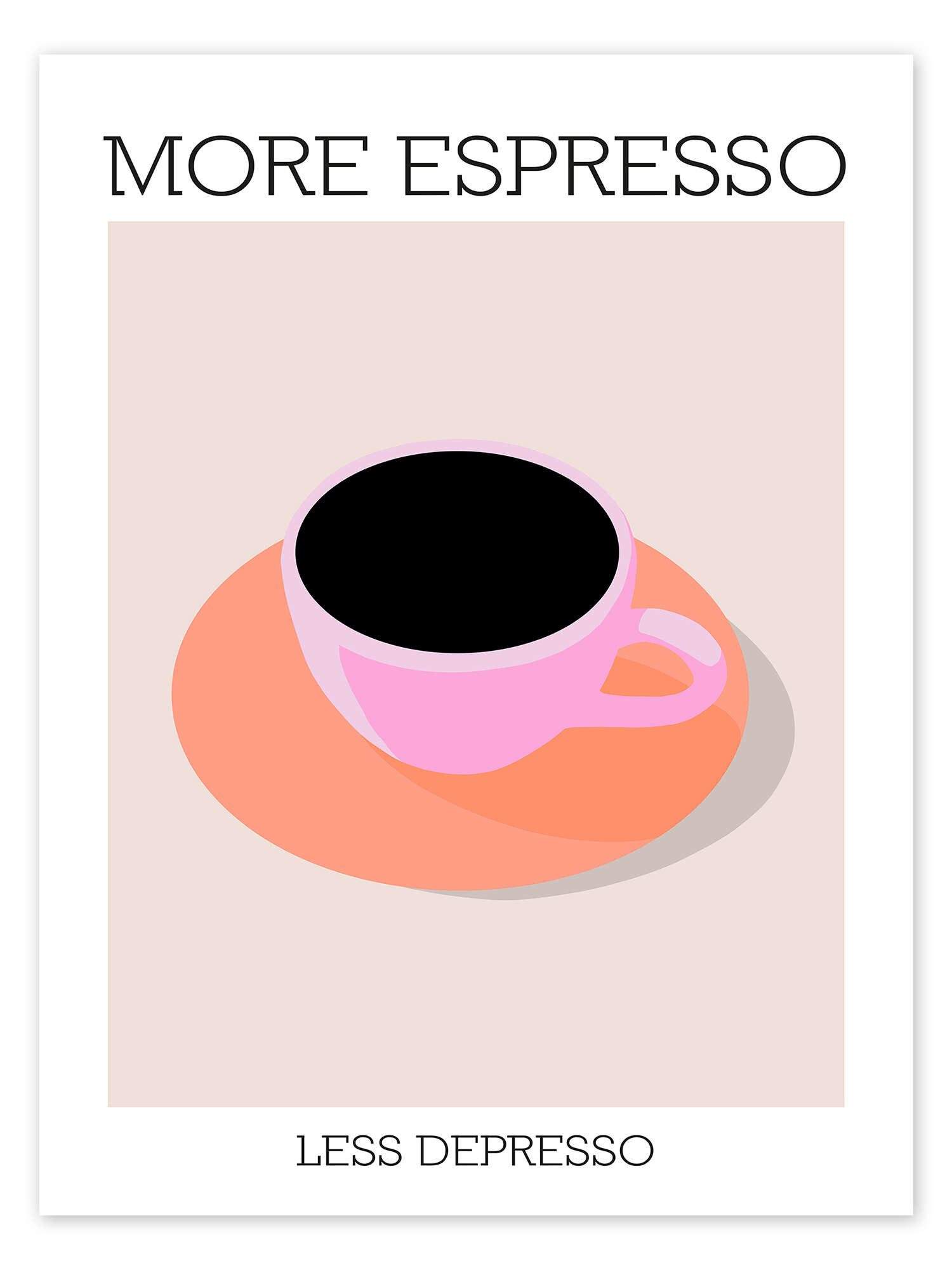 Posterlounge Poster bykammille, More Espresso Less Depresso, Küche