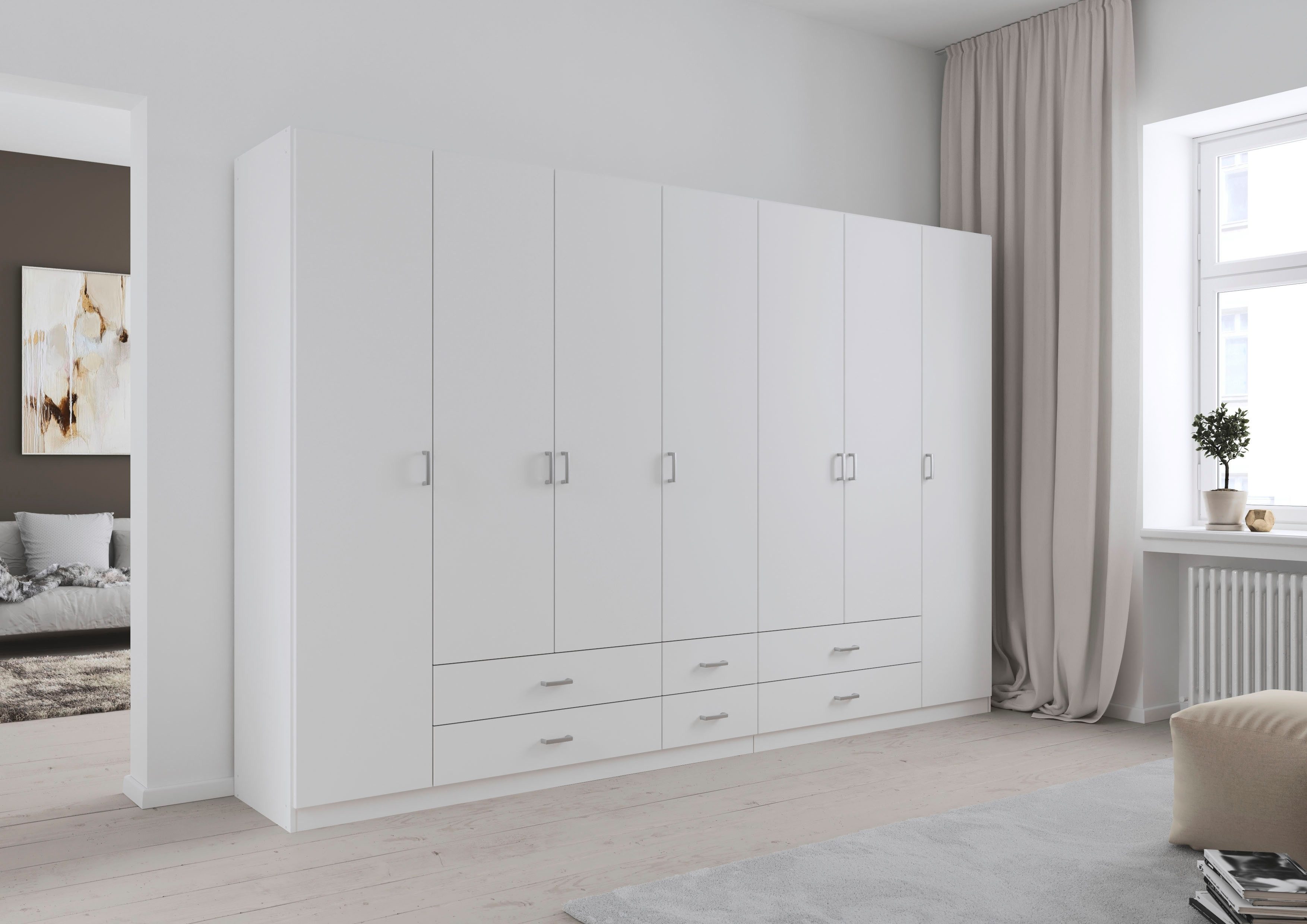 rauch Drehtürenschrank Kleiderschrank Garderobe GAMMA Breiten 315 cm (in 3 Ausstattungen BASIC/CLASSIC/PREMIUM (inkl. SOFT-CLOSE-Funktion) mit Schubladen, verschiedene Griff-Varianten TOPSELLER MADE IN GERMANY