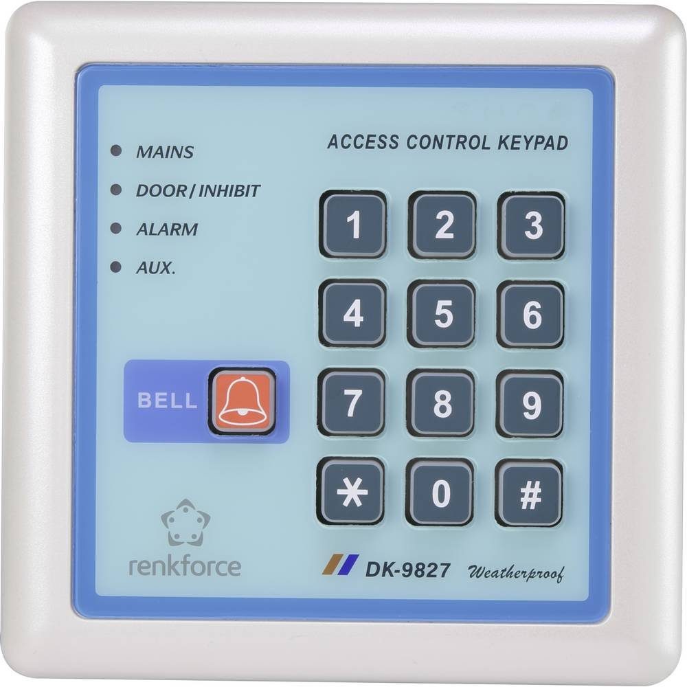 Renkforce Türschließer 3-Kanal Multifunktions-Codeschloss 1582598, mit beleuchteter Tastatur