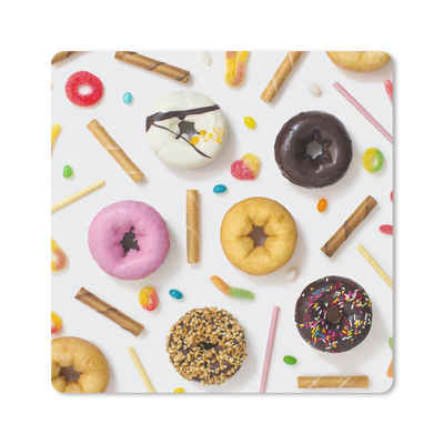 MuchoWow Gaming Mauspad Donuts, Süßigkeiten und Kekse (1-St), Gaming, Rutschfester Unterseite, Mausunterlage, 80x80 cm, XXL, Großes