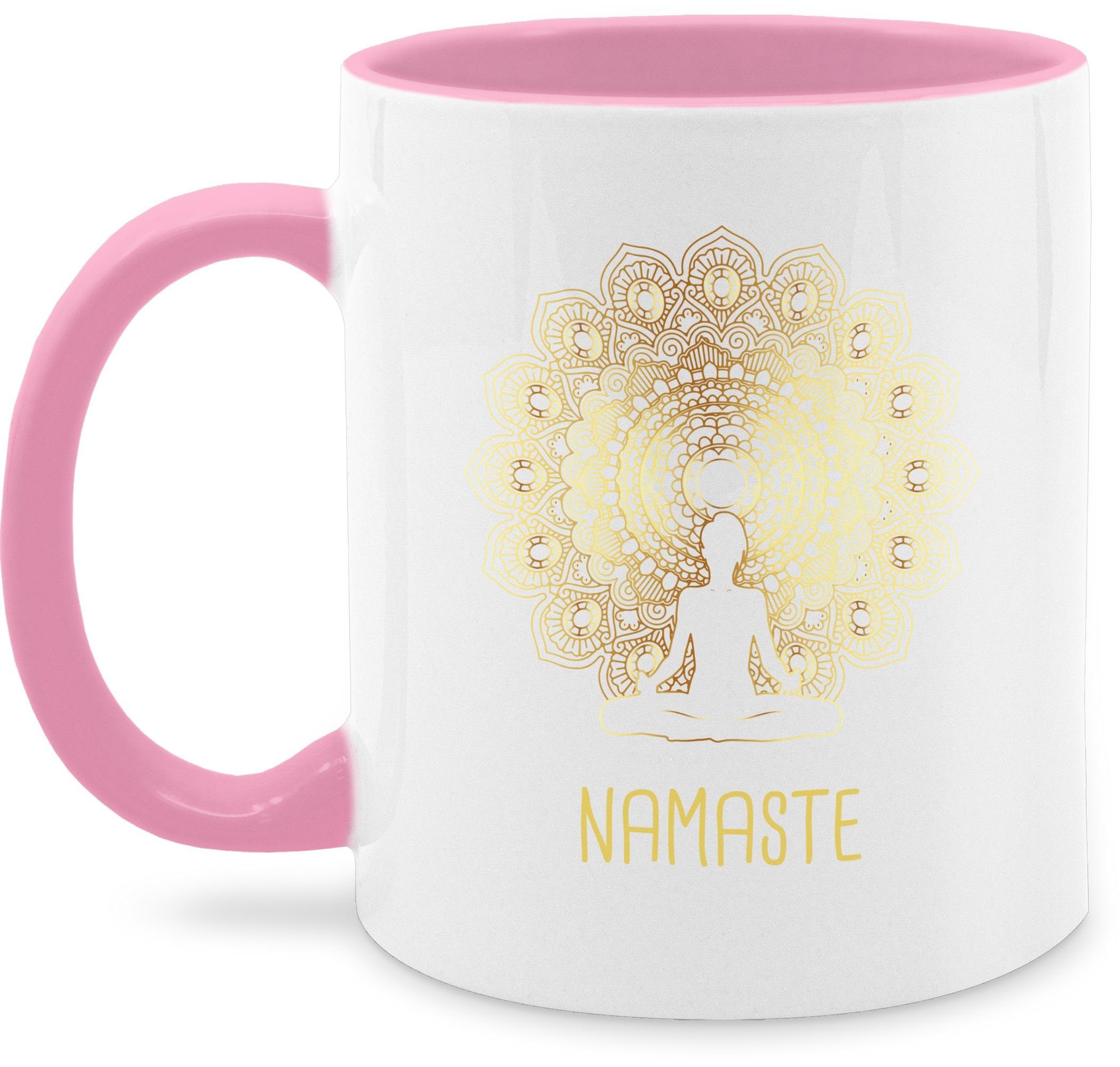 Shirtracer Tasse Namaste Yoga Chakra Mandala, Keramik, Yoga 1 Rosa