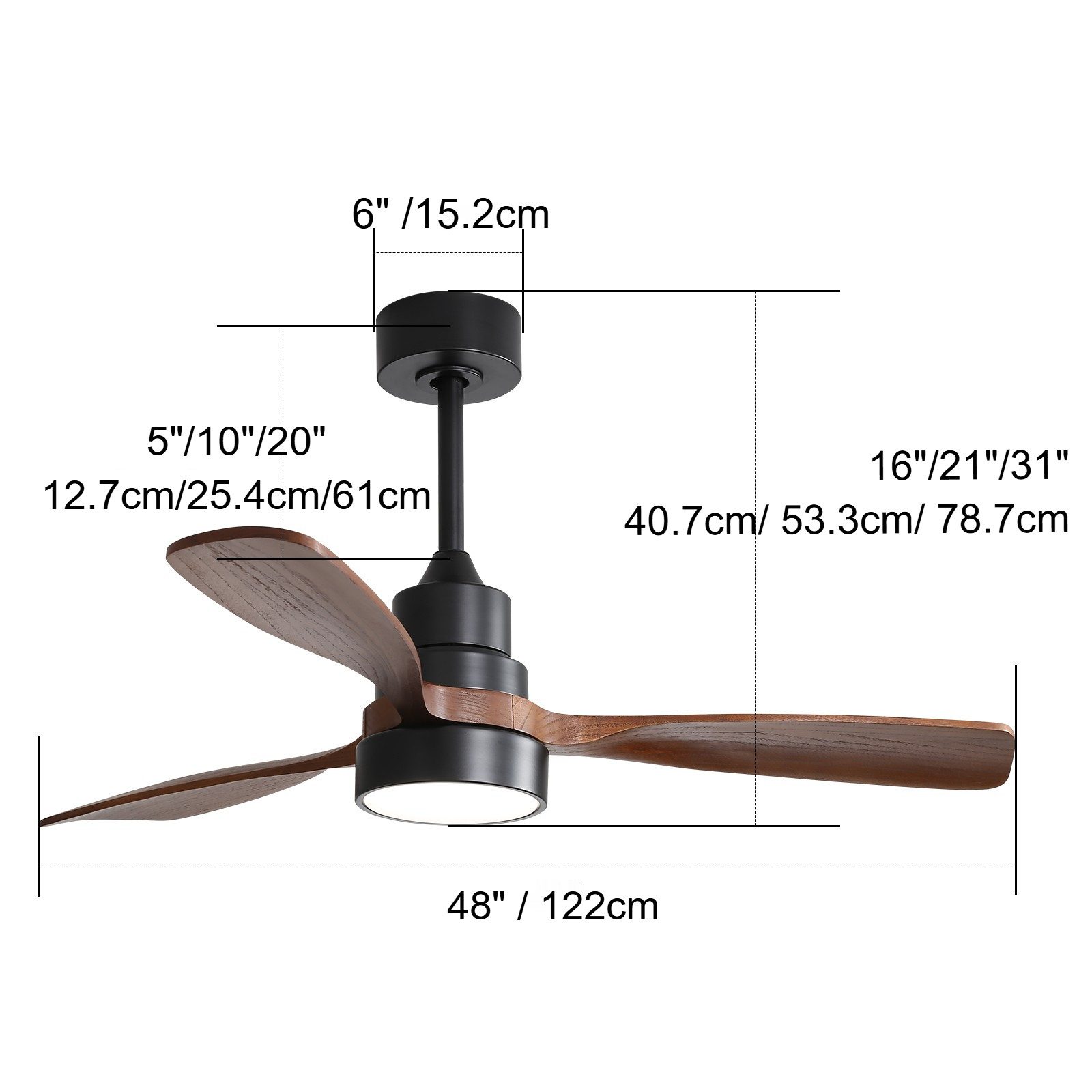 Sofucor Deckenventilator mit Fernbedienung und LED-Beleuchtung, günstig online kaufen