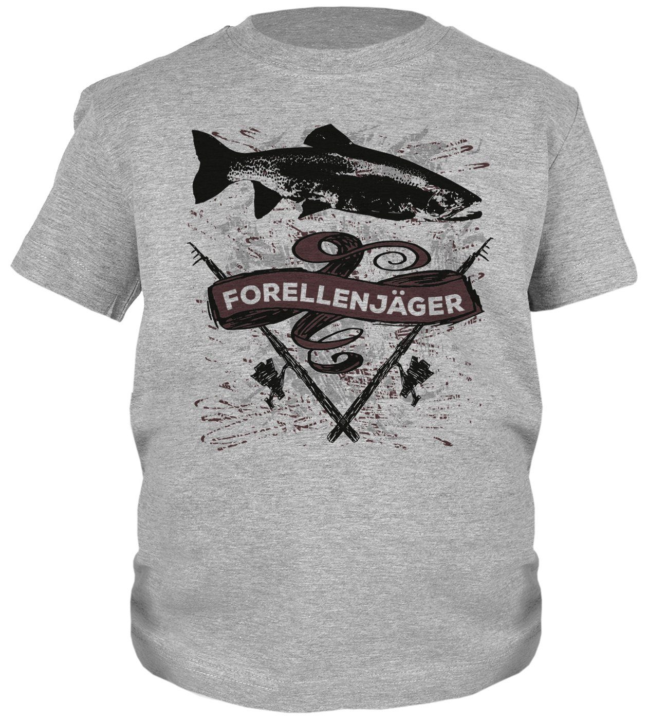 Tini - Angler Kinder T-Shirt Forellenjäger Motiv Angler Sprüche Shirt Kindershirt: Shirts Motiv 