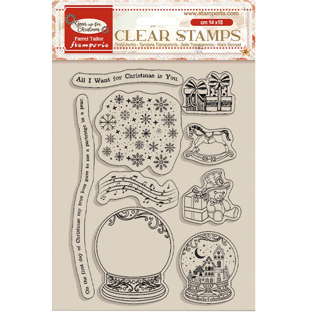 Stamperia Stempel Gear up for Christmas, L 18 x B 14 cm