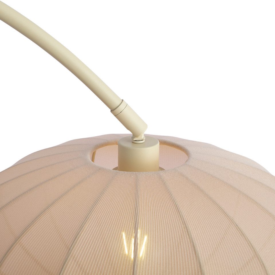 Qazqa Bogenlampe Bida, ohne Leuchtmittel, Warmweiß, QAZQA Bogen­lampe, e27, Beige, Stahl, Japandi