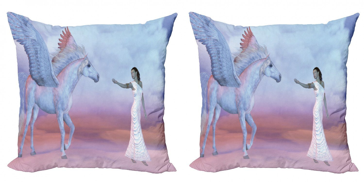 Dreamy Athena Lady Abakuhaus Kissenbezüge Doppelseitiger (2 und Angel Pferd Digitaldruck, Accent Modern Stück),