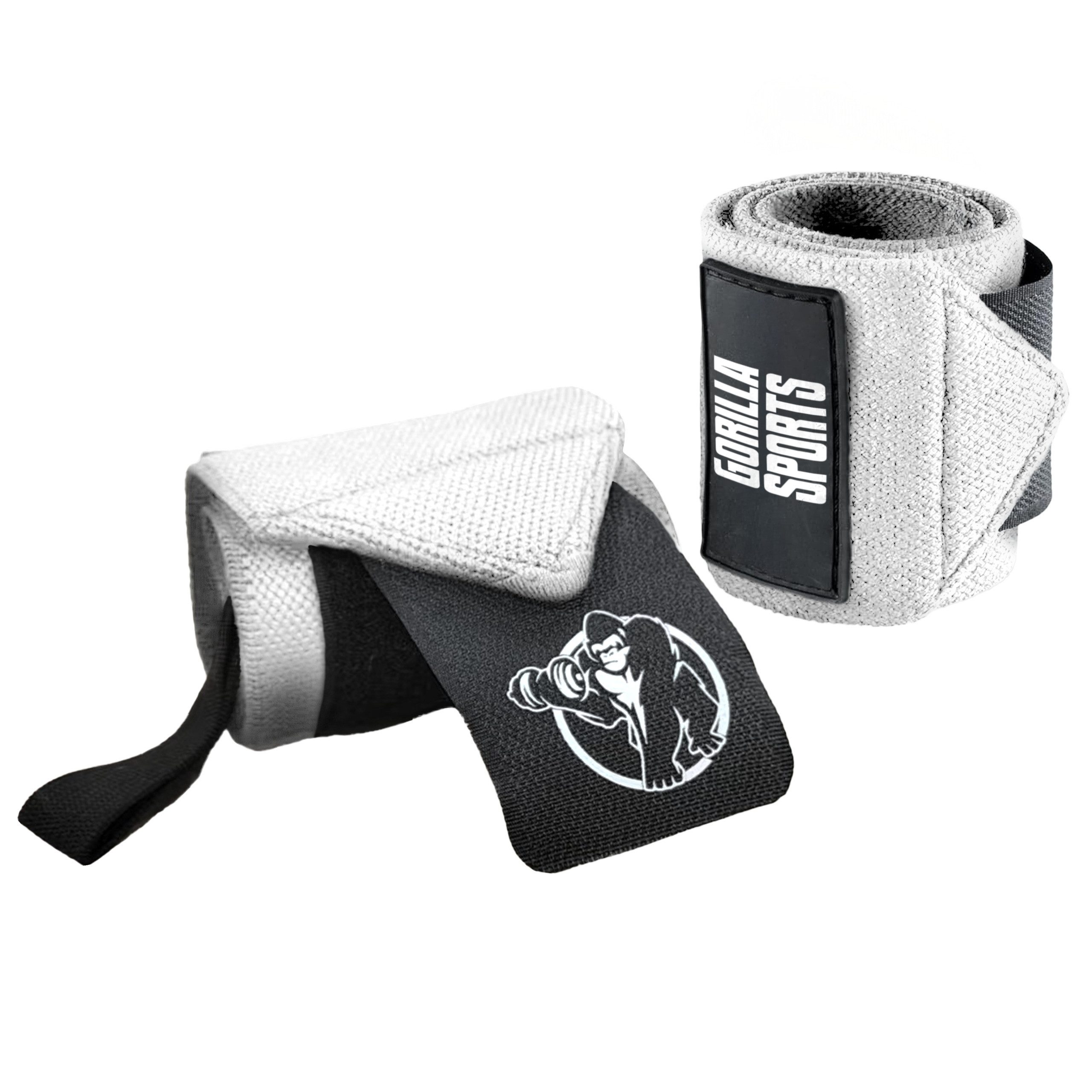 GORILLA SPORTS Handbandage 45x8cm, Baumwolle, mit Klettverschluss, Farbwahl - Gym Wrist Wraps
