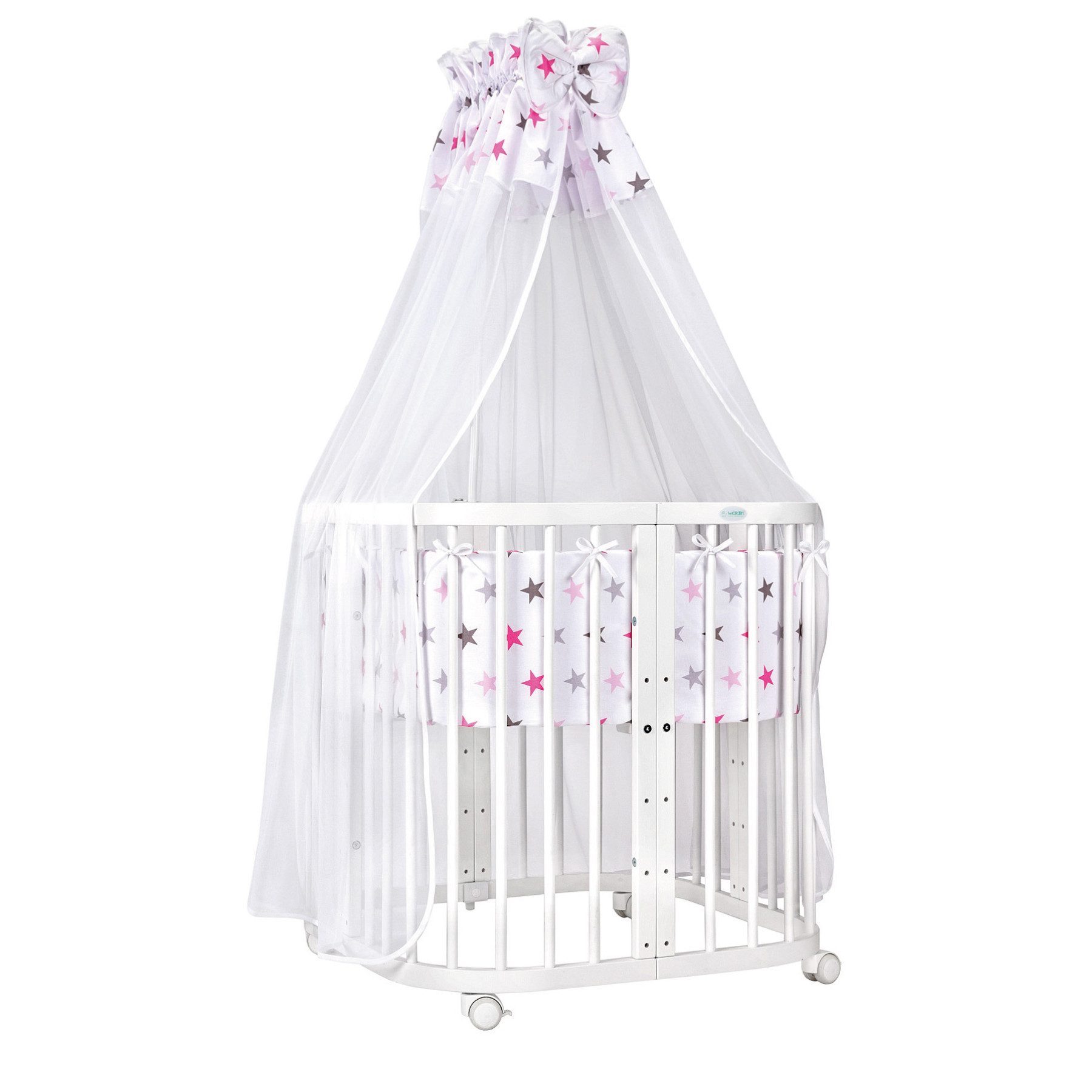Stoffe Sterne pink