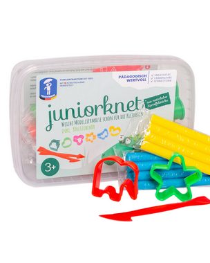 Feuchtmann Knetform-Set JUNiORKNET Midi (Knetset, 1-tlg., mit Formen und Knetwerkzeug), 8 x 35g vegane und glutenfreie Kinderknete nicht trocknend