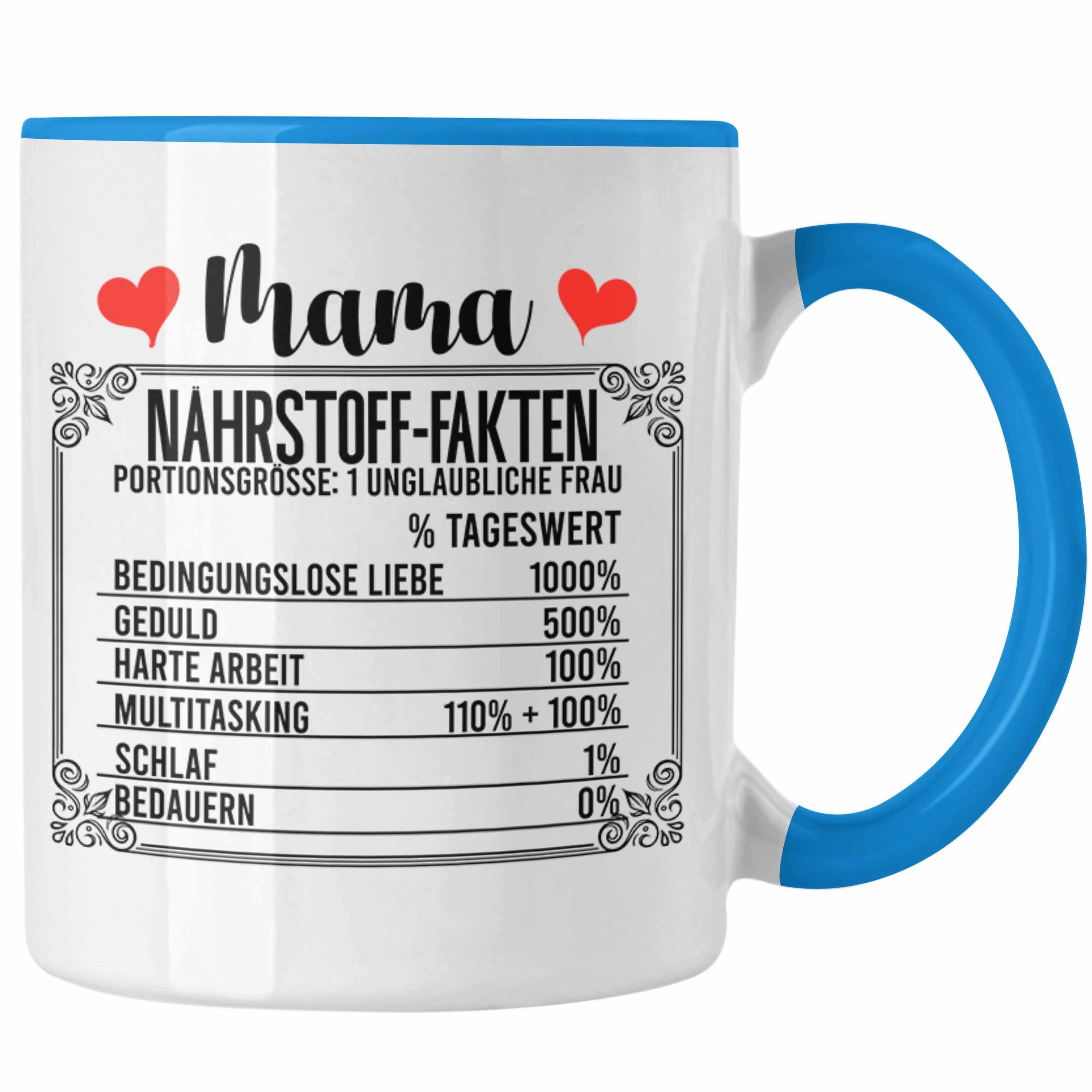 Mutter Geschenkidee - Nährstoff Geschenk Blau Fakten Muttertag Tasse Mama Trendation Tasse Trendation zum