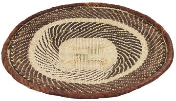 Afrika-Deko Dekoschale Handgefertigte Korbschale aus Simbabwe: Hochwertige geflochtene Schale, Dekoration in verschiedenen Größen mit hellem oder dunklem Rand
