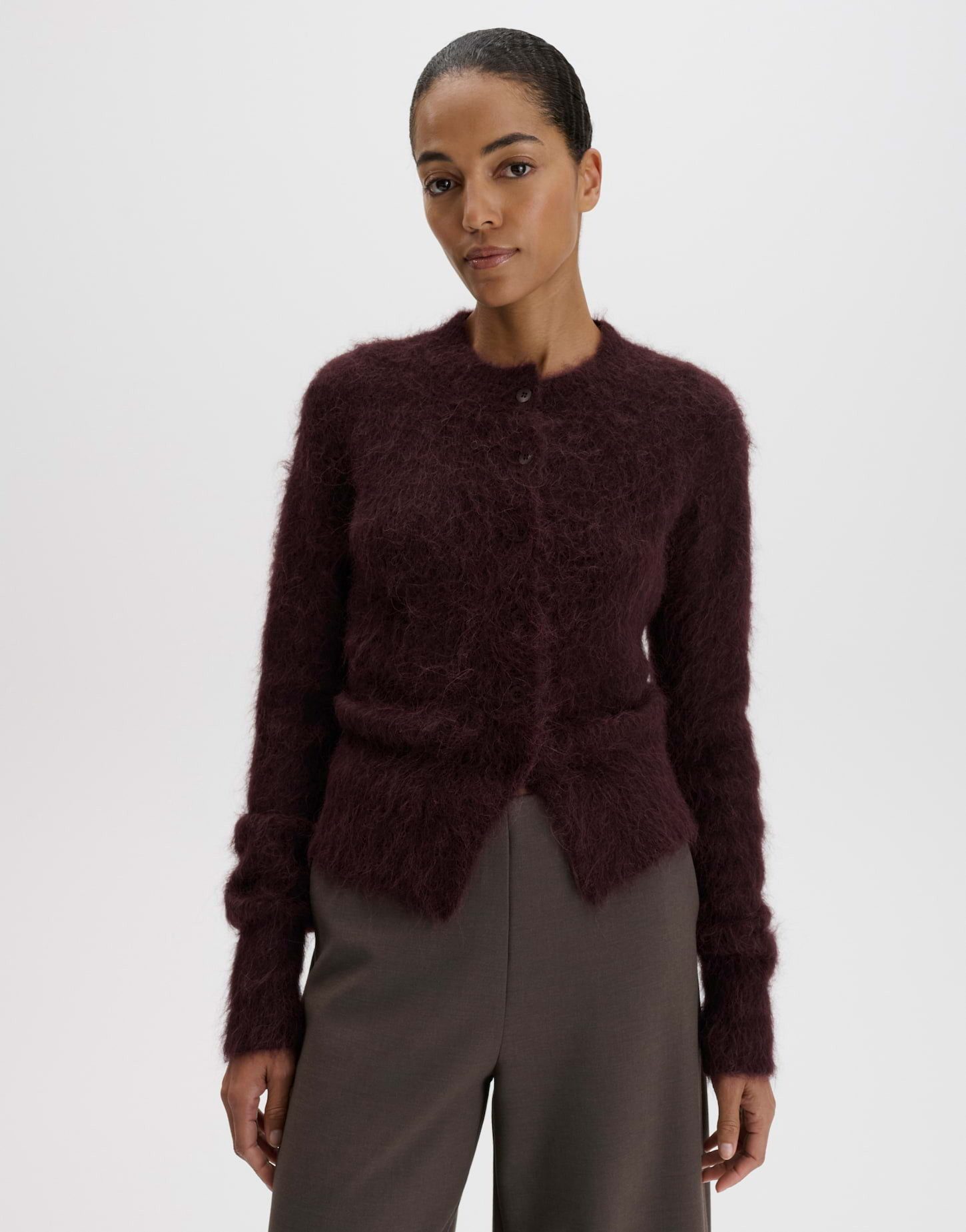 someday Cardigan Tulinda aus weichem Strick Verkürzte, schmale Silhouette mit Rundhals und Strickbündchen