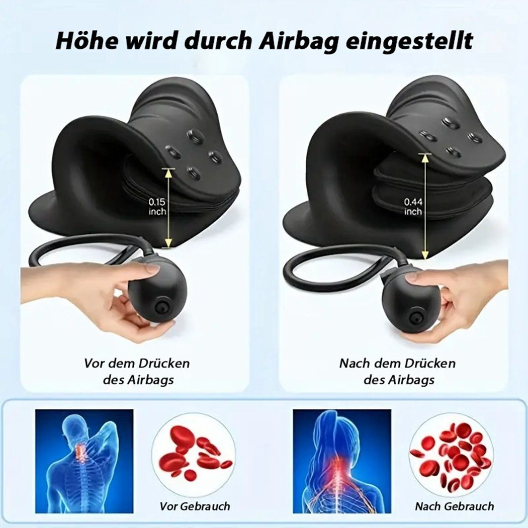 Nackenstützkissen Nacken- aus Schulterentspanner, TUABUR PU-Schaum, Airbag-Traktionskissen und